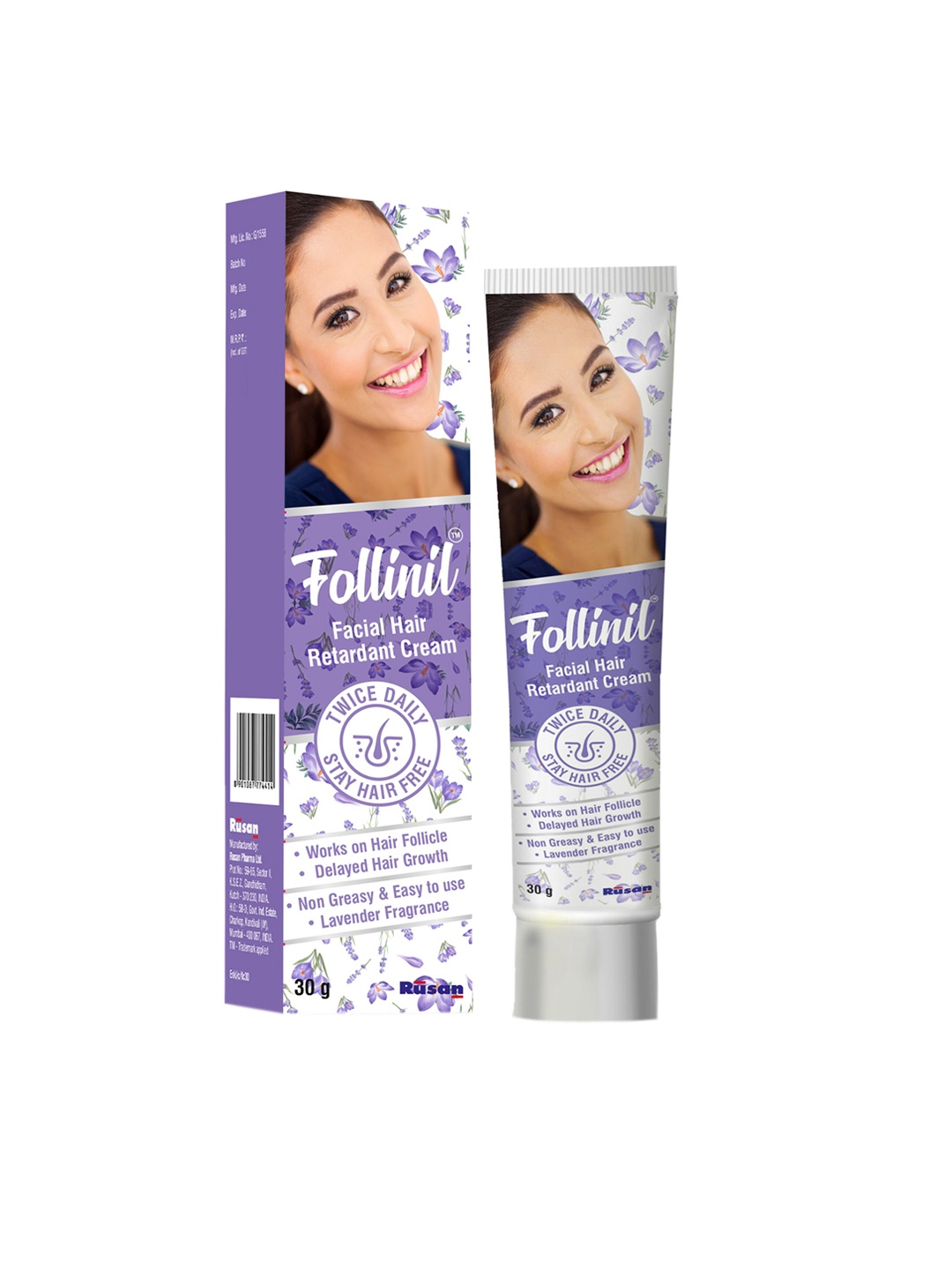 

Follinil Facial Hair Growth Retardant Cream 30GM, Purple