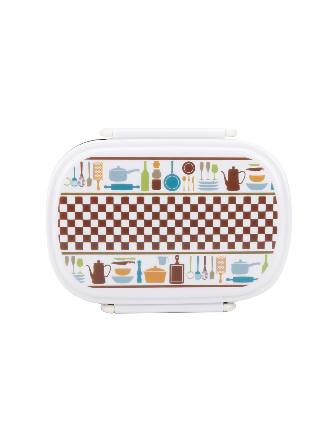 

HOOM Unisex Kids Brown & White Plastic Lunch Box