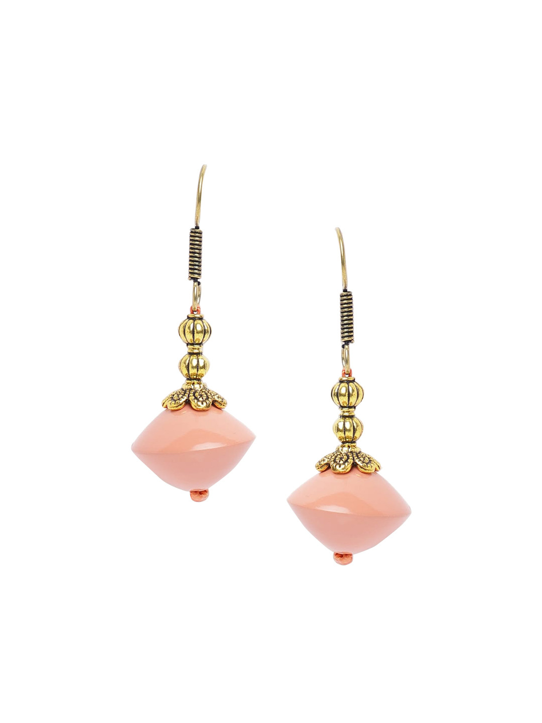 

Fabindia Peach Contemporary Drop Earrings