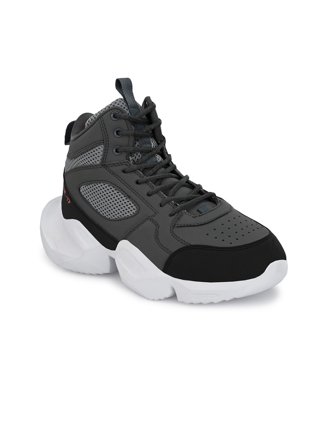 OFF LIMITS Men Grey Mesh High-Top Training or Gym Non-Marking Shoes