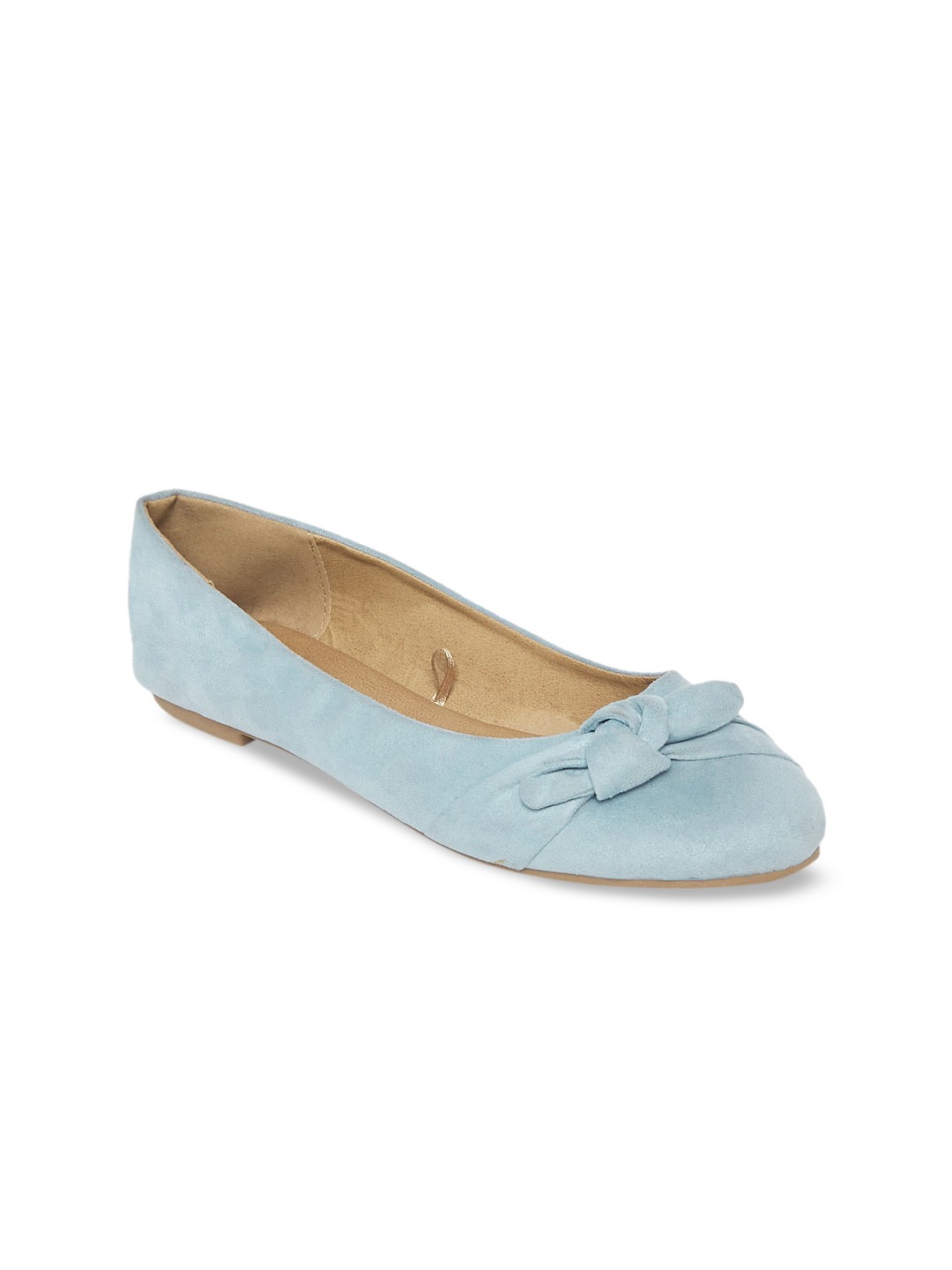 

Forever Glam by Pantaloons Women Blue Textured Ballerinas with Bows Flats