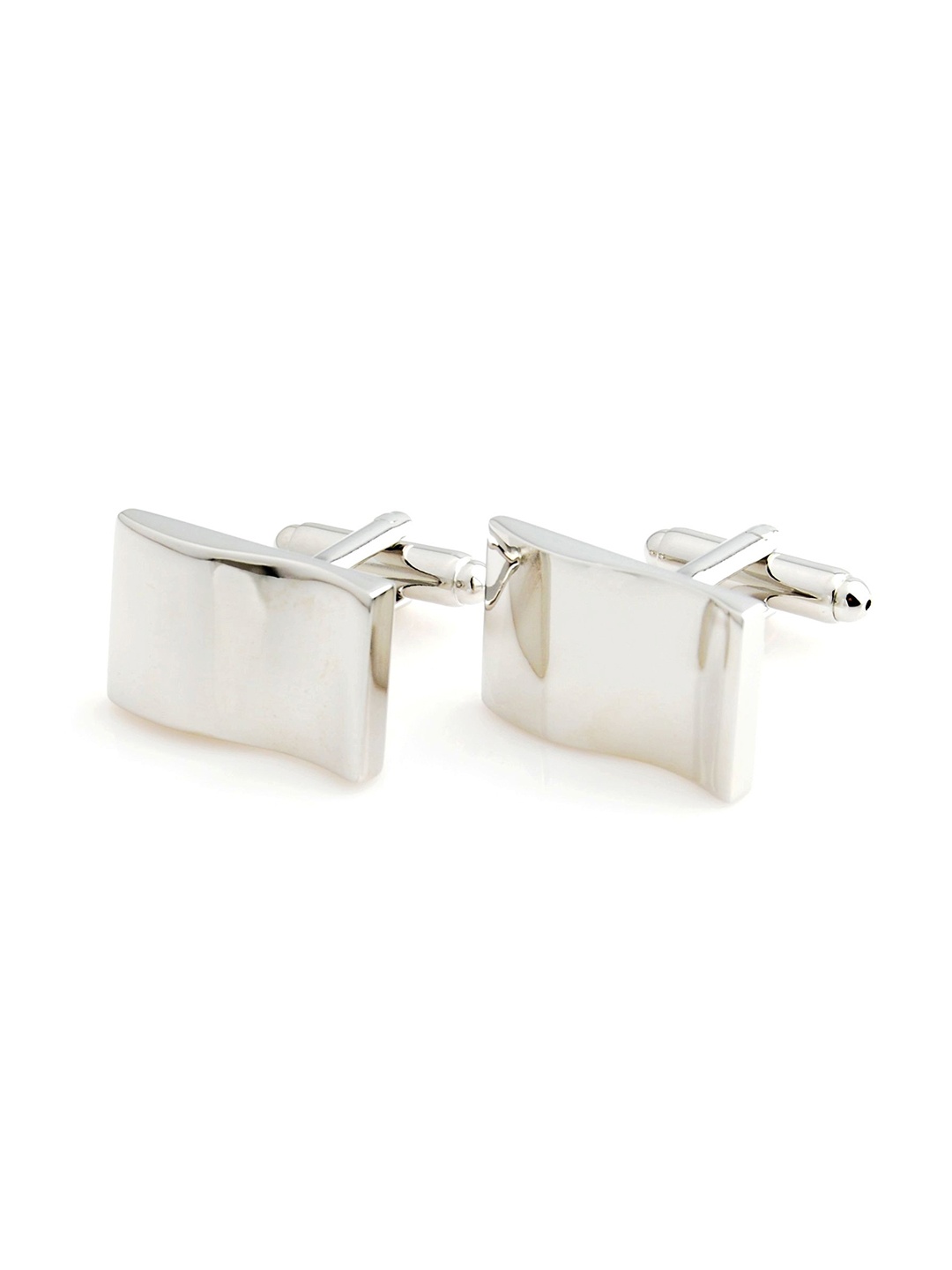 

PELUCHE Silver-Toned Minimal Metal Design Cufflinks