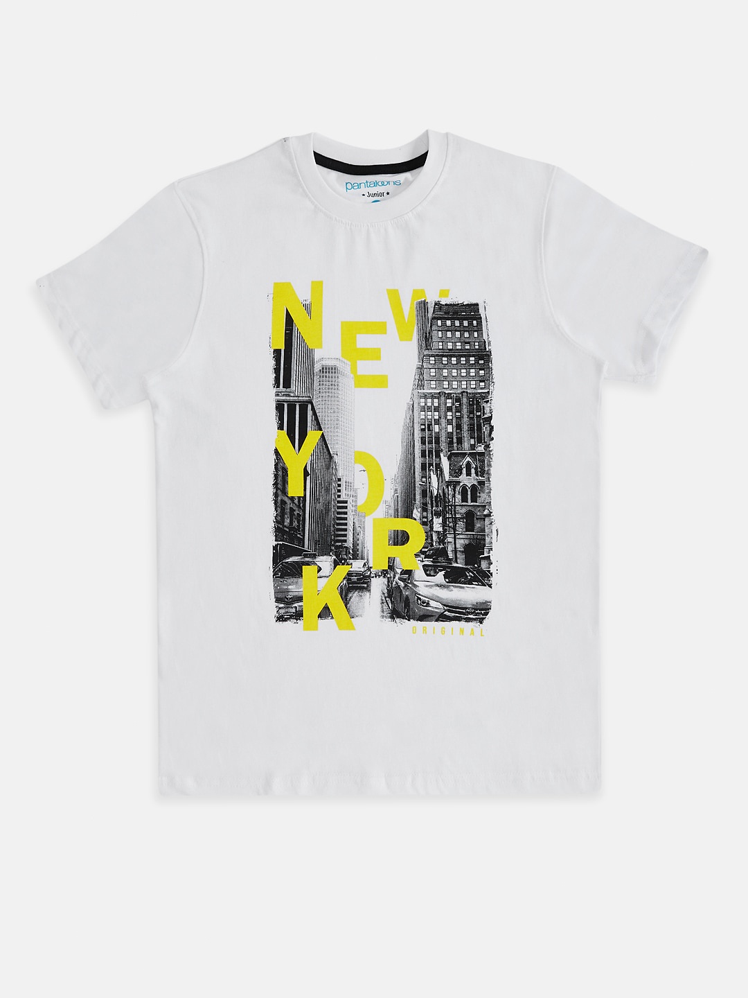 

Pantaloons Junior Boys White Printed T-shirt