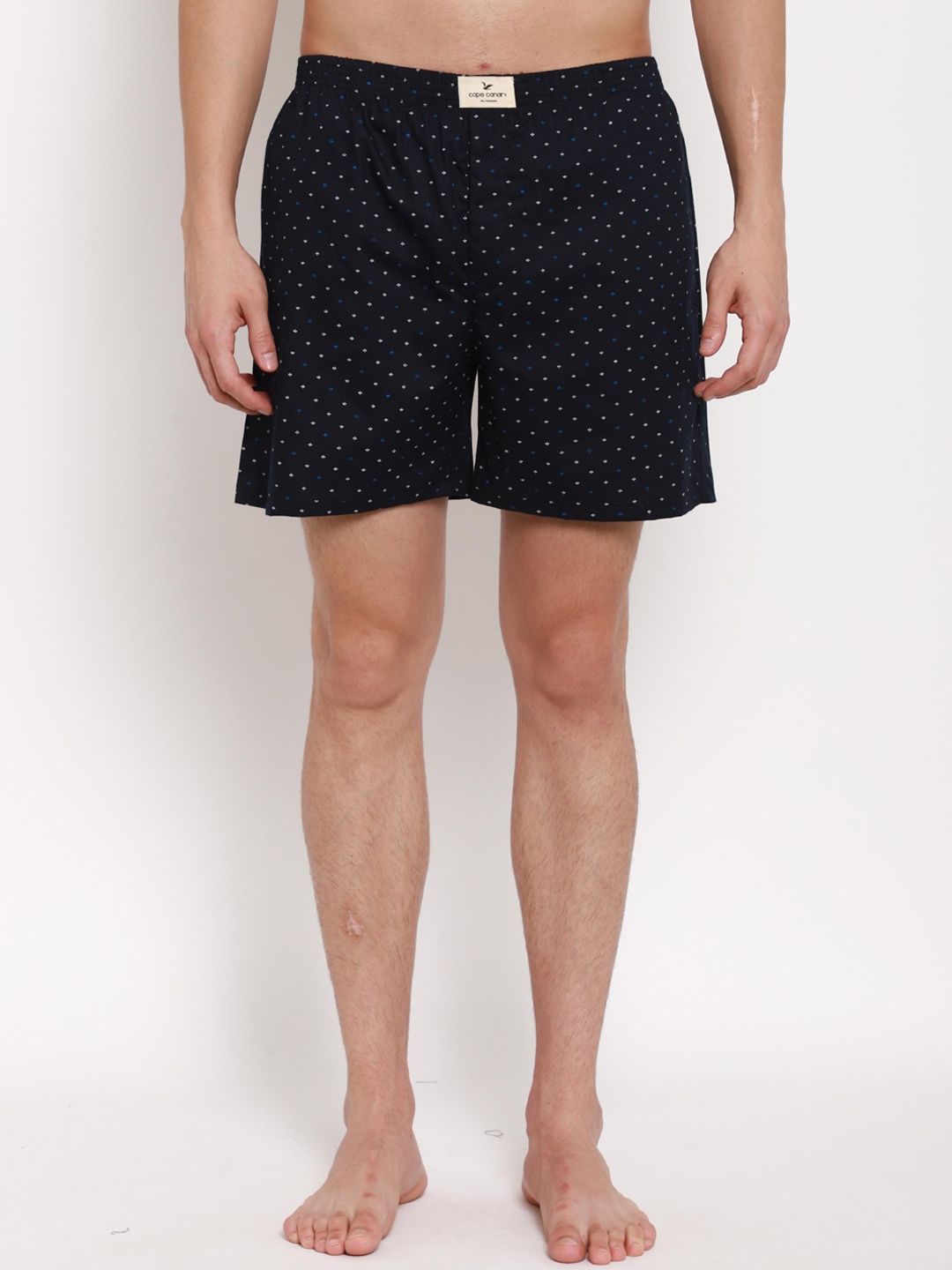 

cape canary Men Navy Blue & White Printed Cotton Boxers CCAMBXARROWBLUE