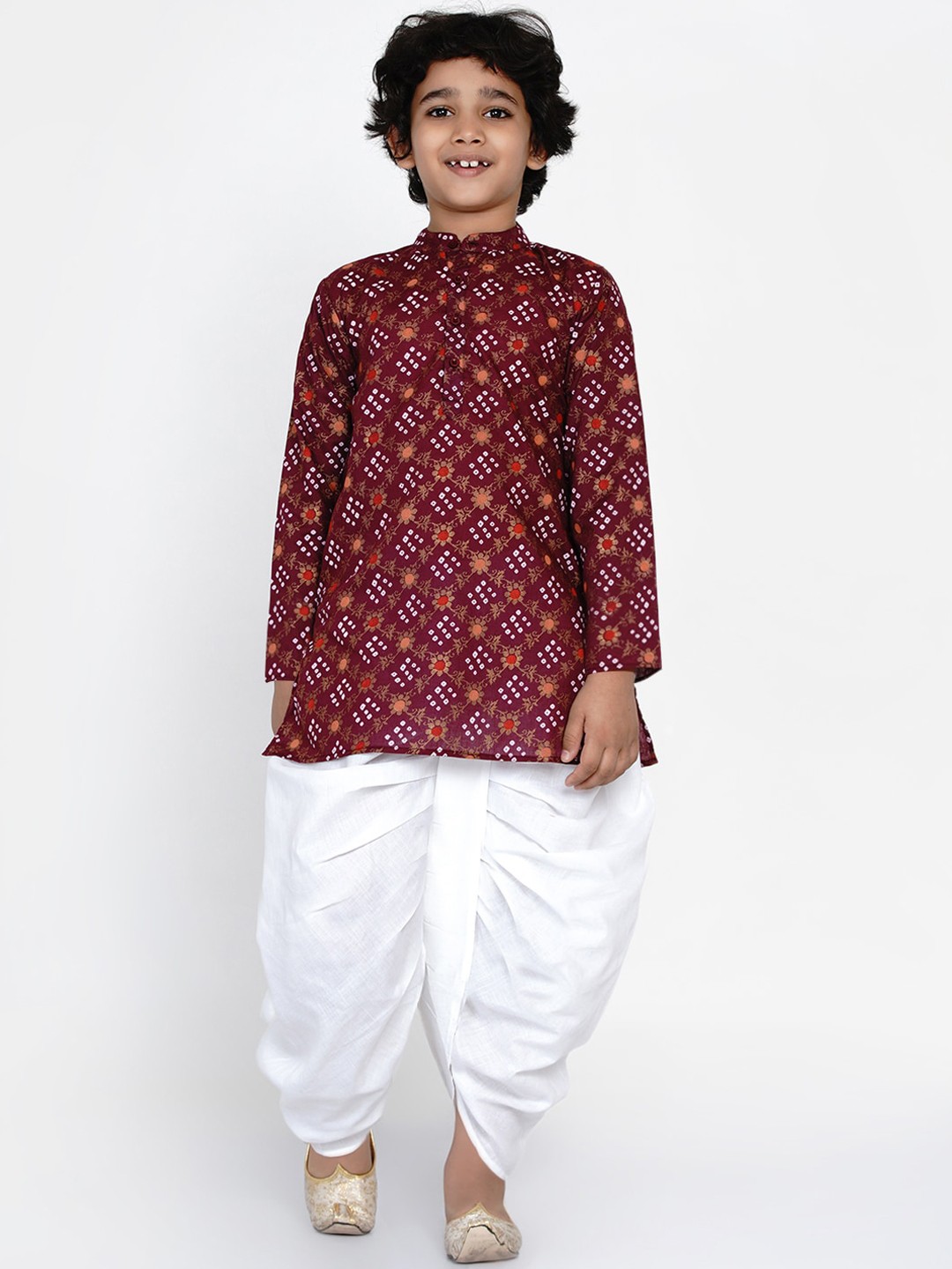 

Bittu By Bhama Boys Printed Kurta with Dhoti Pants, Multi