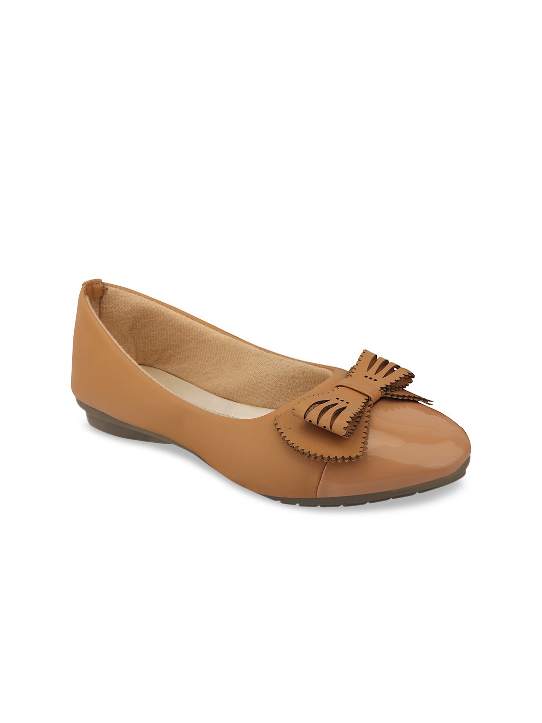 

Shoetopia Girls Brown Ballerinas with Bow Flats