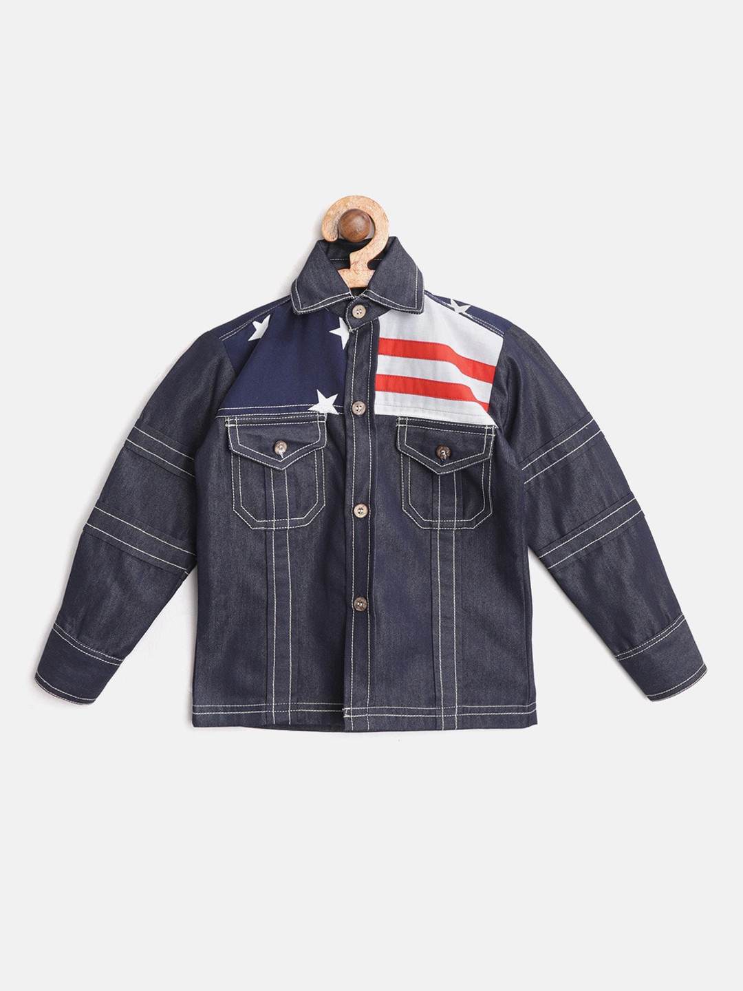 

Kids Clan Boys Navy Blue Casual Denim Shirt