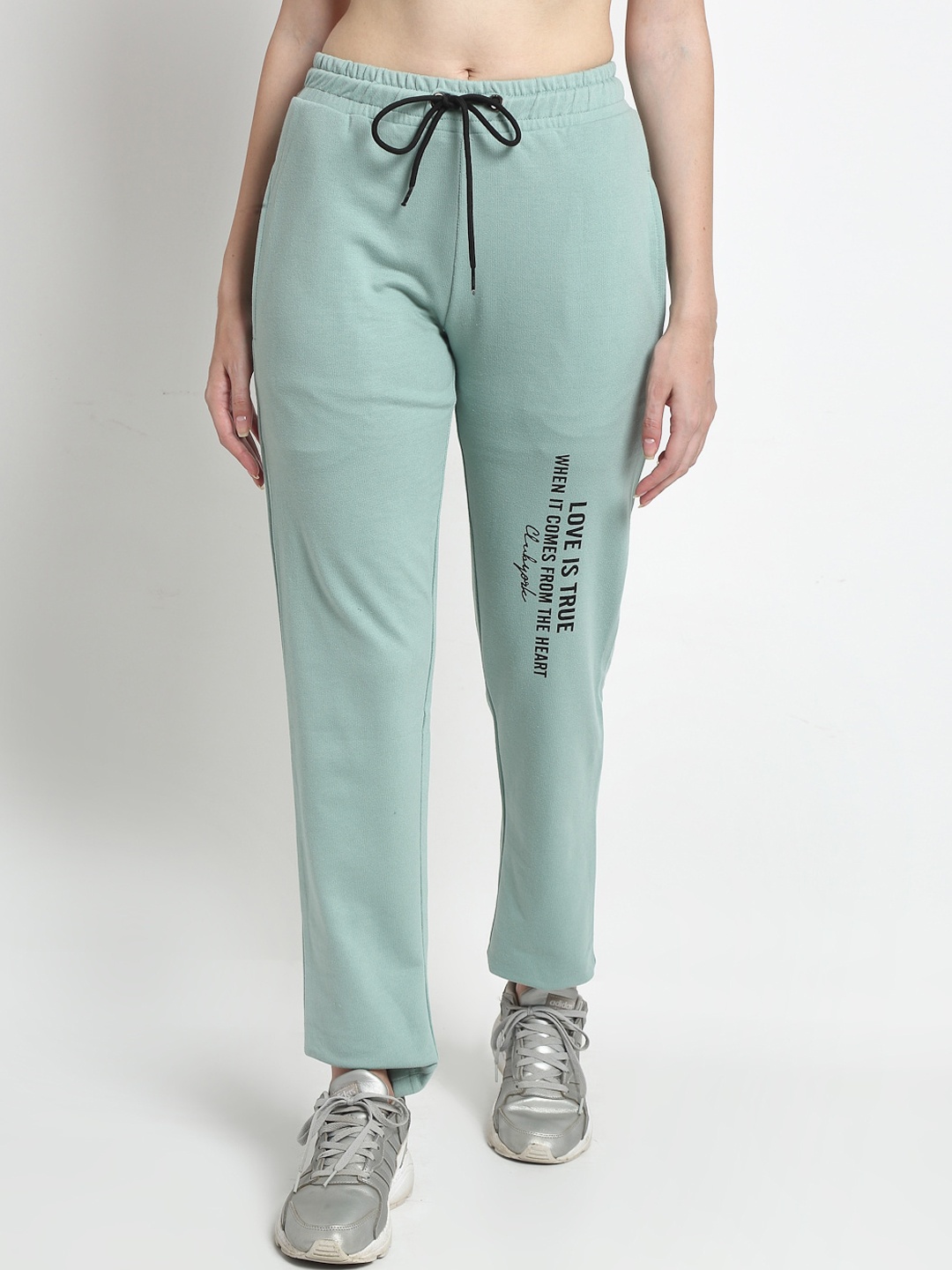 

Club York Women Green Printed Straight-Fit Track Pants