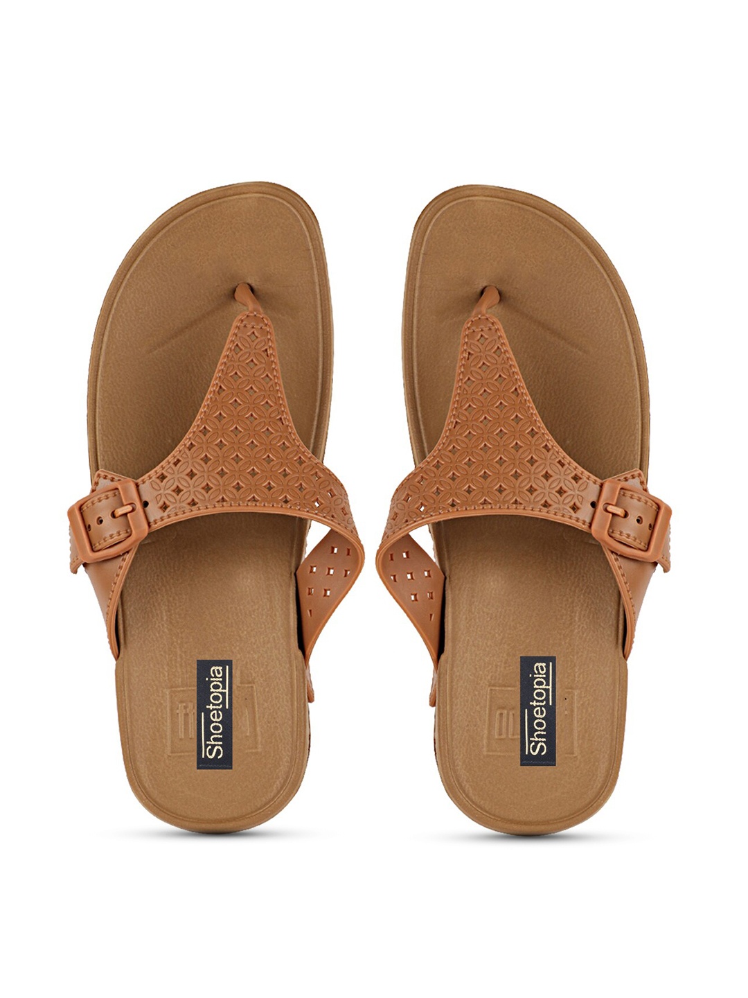 

Shoetopia Girls Tan T-Strap Flats