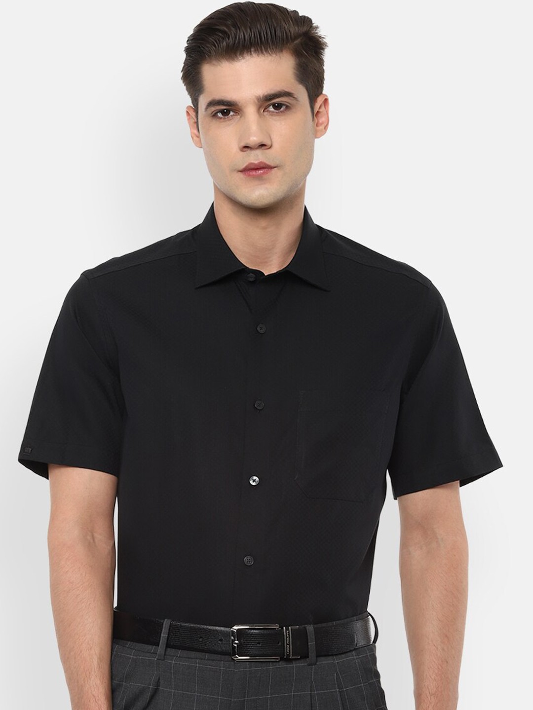 

Louis Philippe Gods & Kings Men Black Cotton Casual Shirt