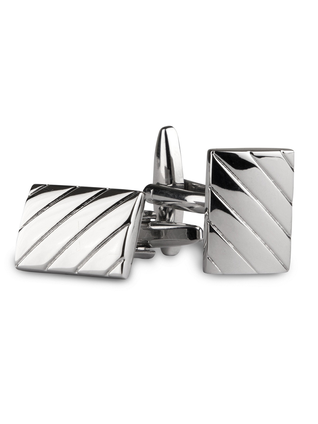 

PELUCHE Silver-Toned Textured Cufflink