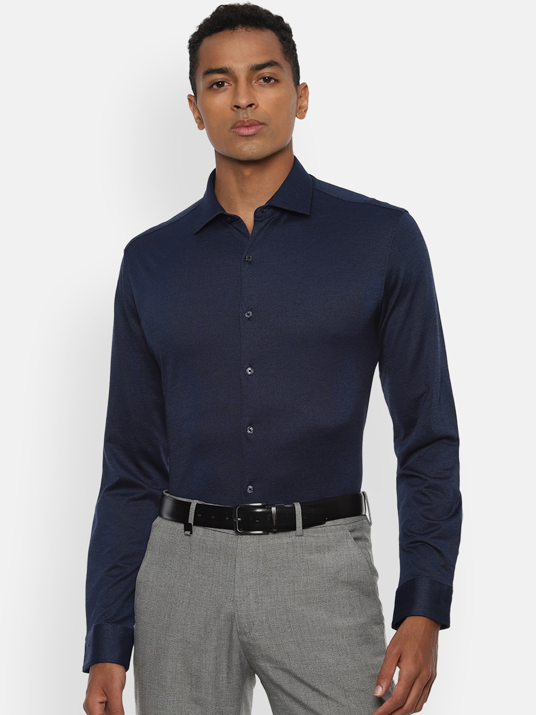 

Van Heusen Men Navy Blue Slim Fit Casual Shirt