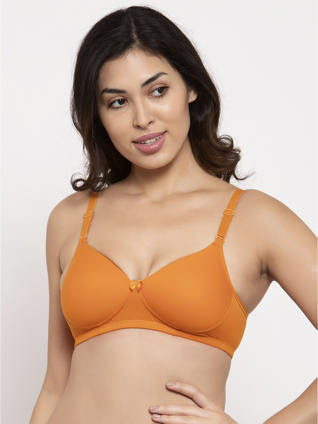 

Prag & Co Orange Non Wired Padded Medium Coverage T shirt Bra-AB40330BS
