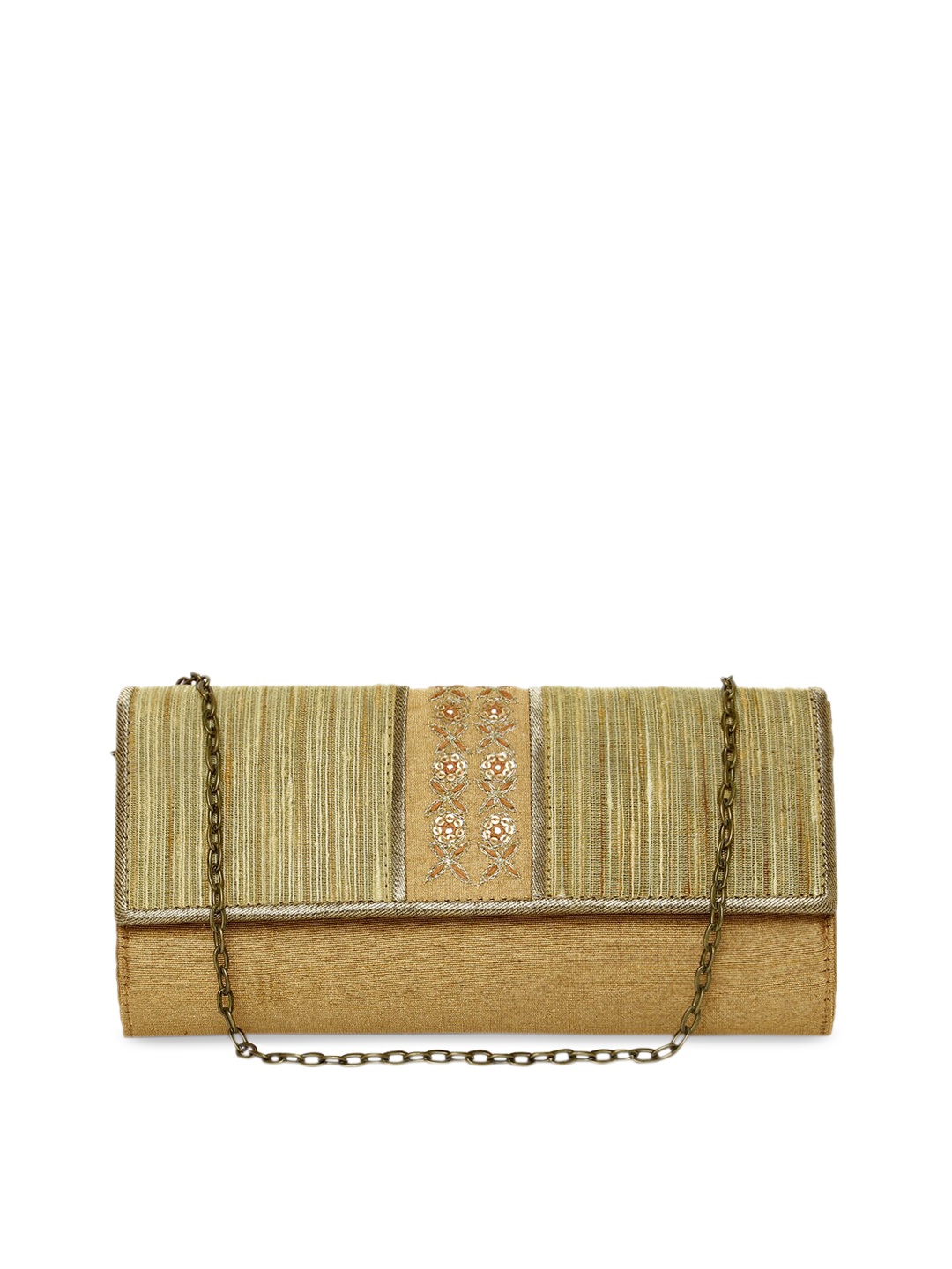 

Fabindia Gold-Toned Embellished Structured Sling Bag