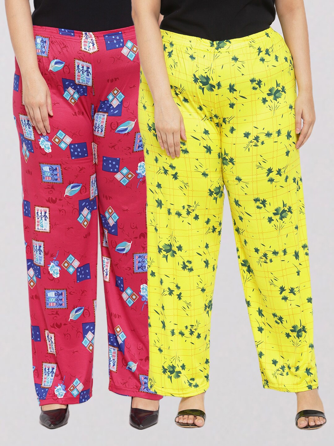 

KLOTTHE Women Multicoloured 2 Floral Printed Palazzos, Multi