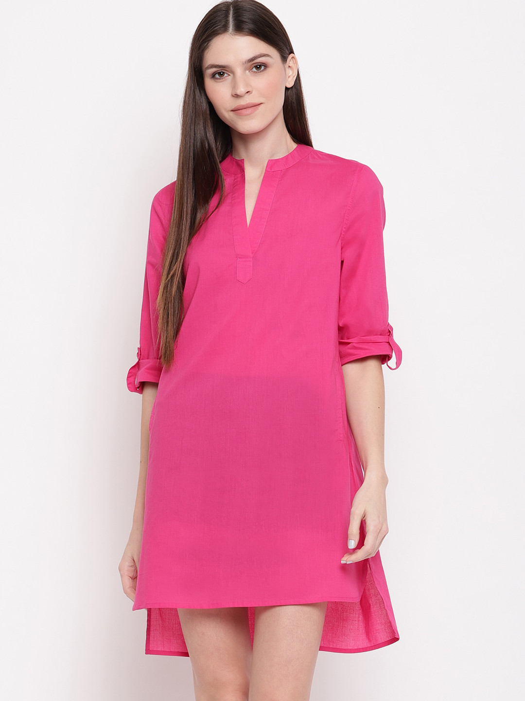 

sandy AND ritz Pink Cotton A-Line Sustainable Dress