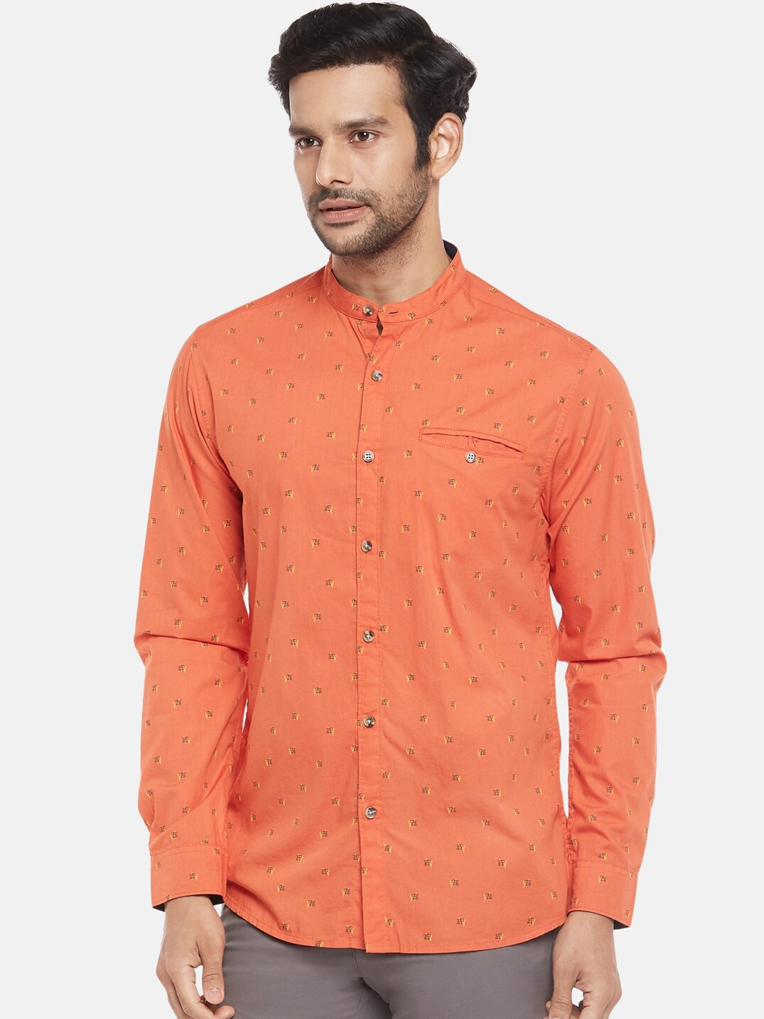 

BYFORD by Pantaloons Men Coral Slim Fit Printed Casual Shirt