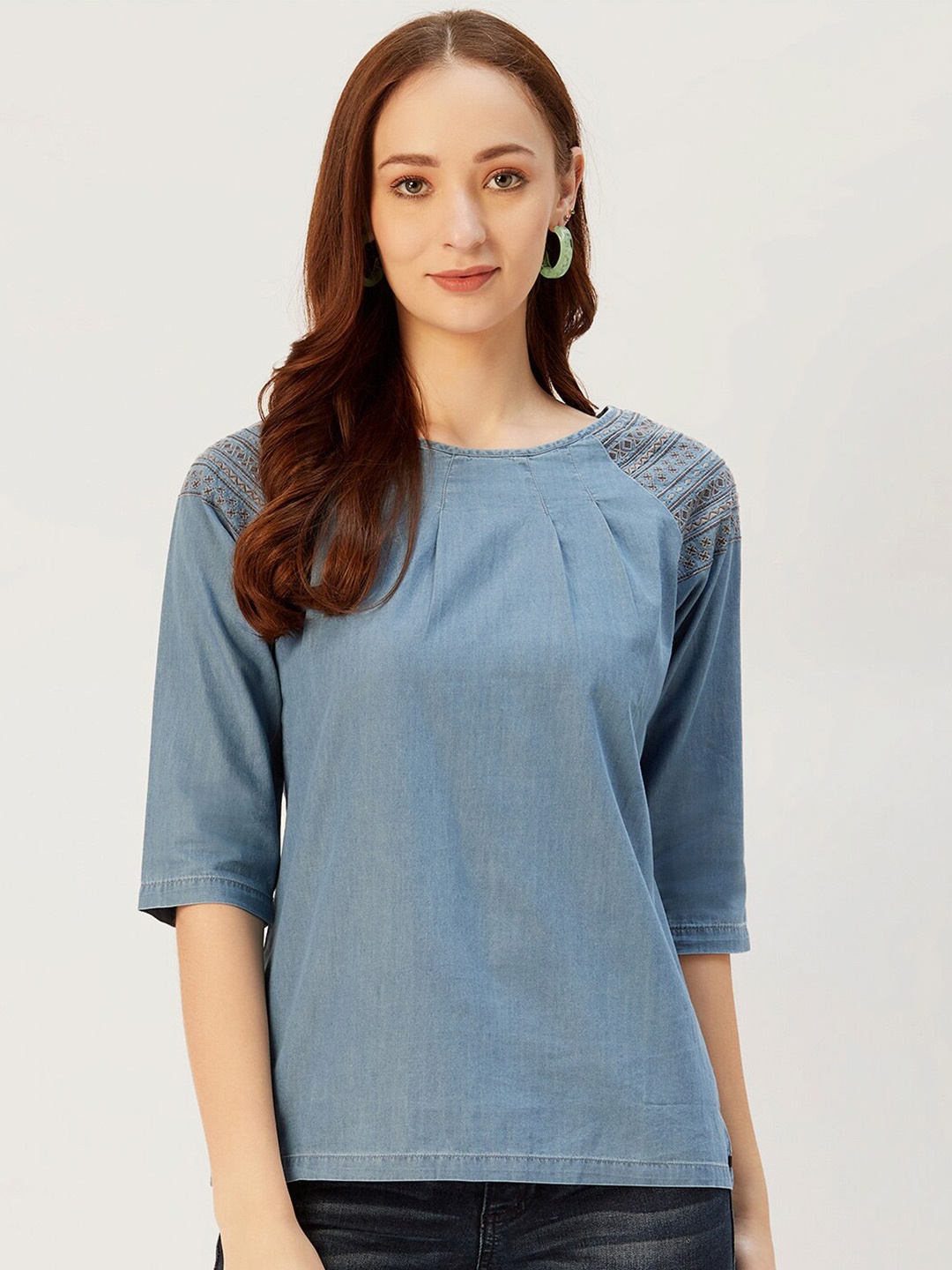 

Xpose Blue Denim Regular Top