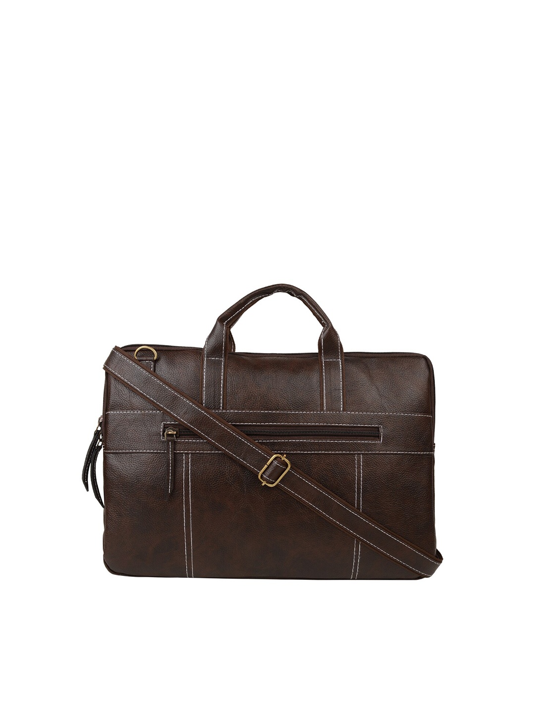 

Vivinkaa Men Coffee Brown Textured Laptop Bag