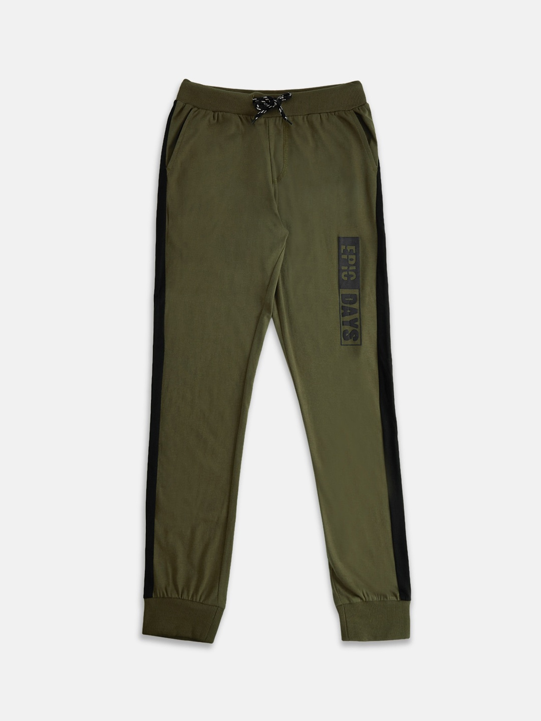 

Pantaloons Junior Boys Olive-Green Cotton Slim-Fit Joggers