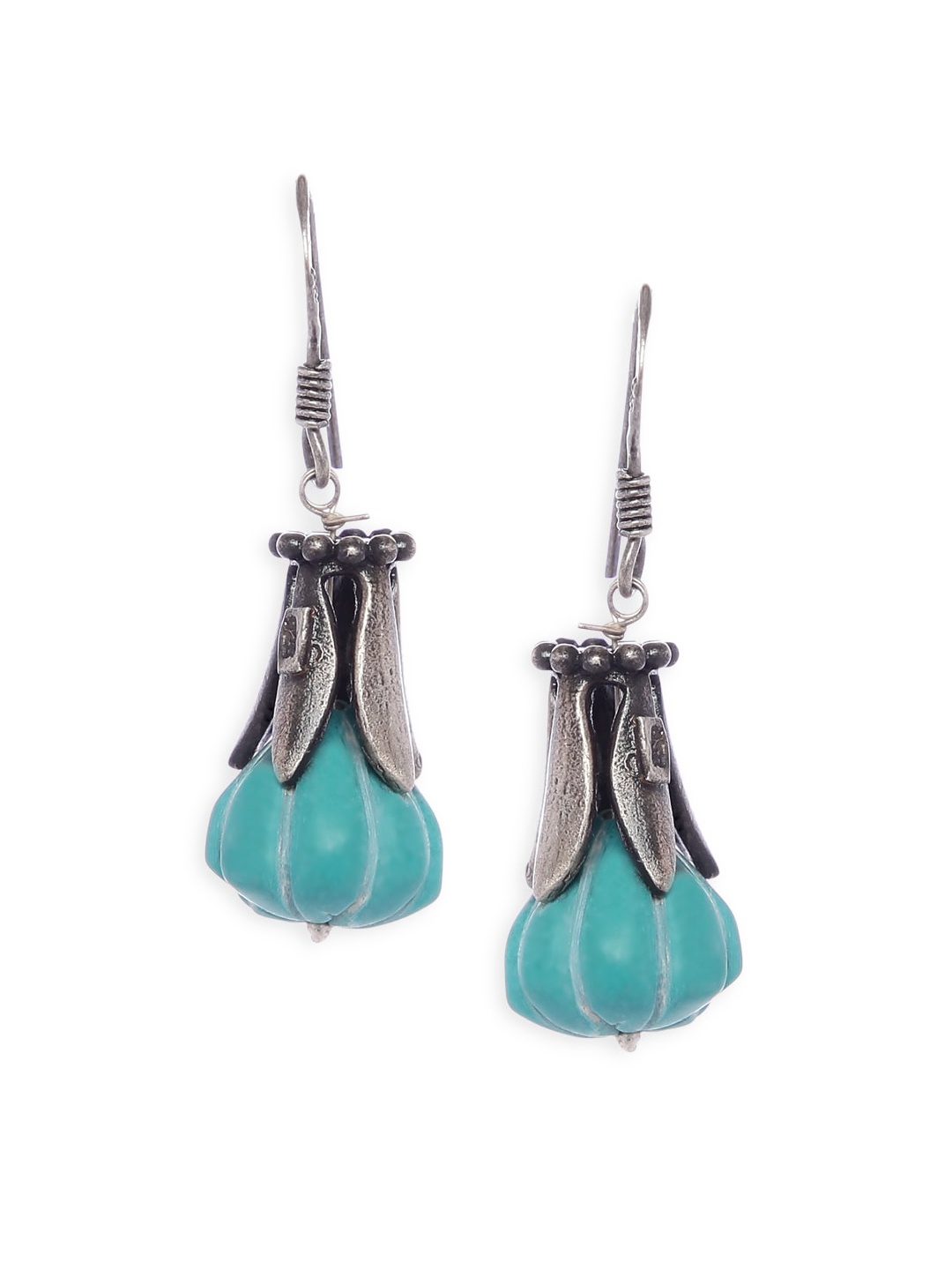 

Fabindia Silver-Toned Contemporary Drop Earrings