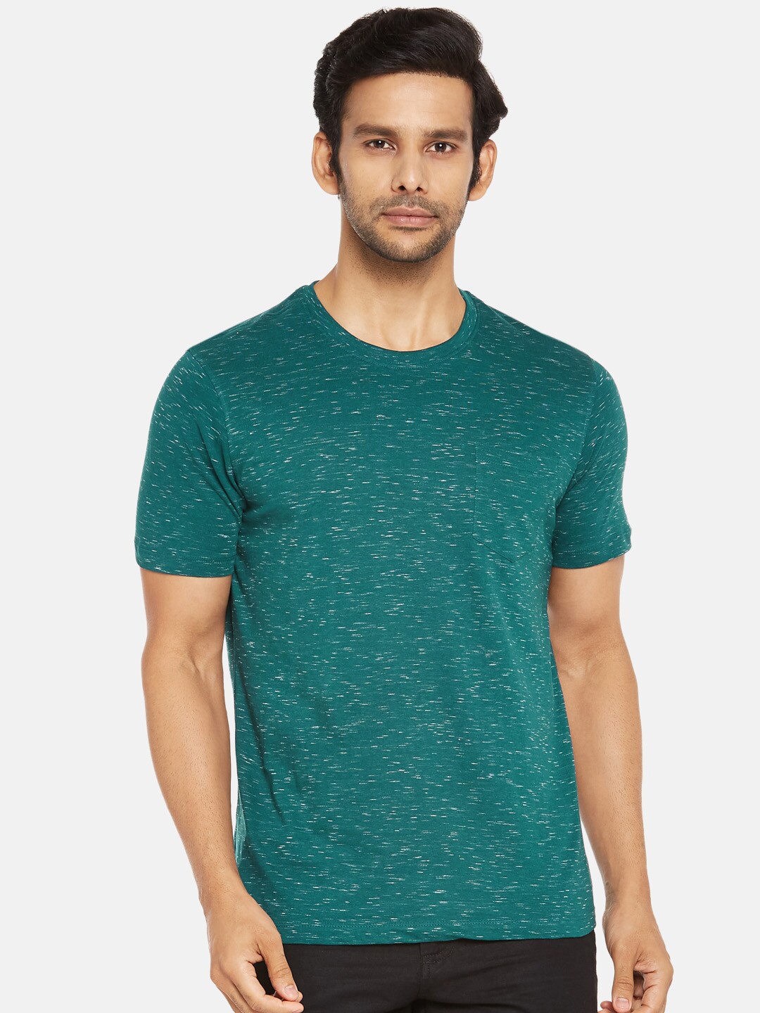 

BYFORD by Pantaloons Men Green Slim Fit T-shirt