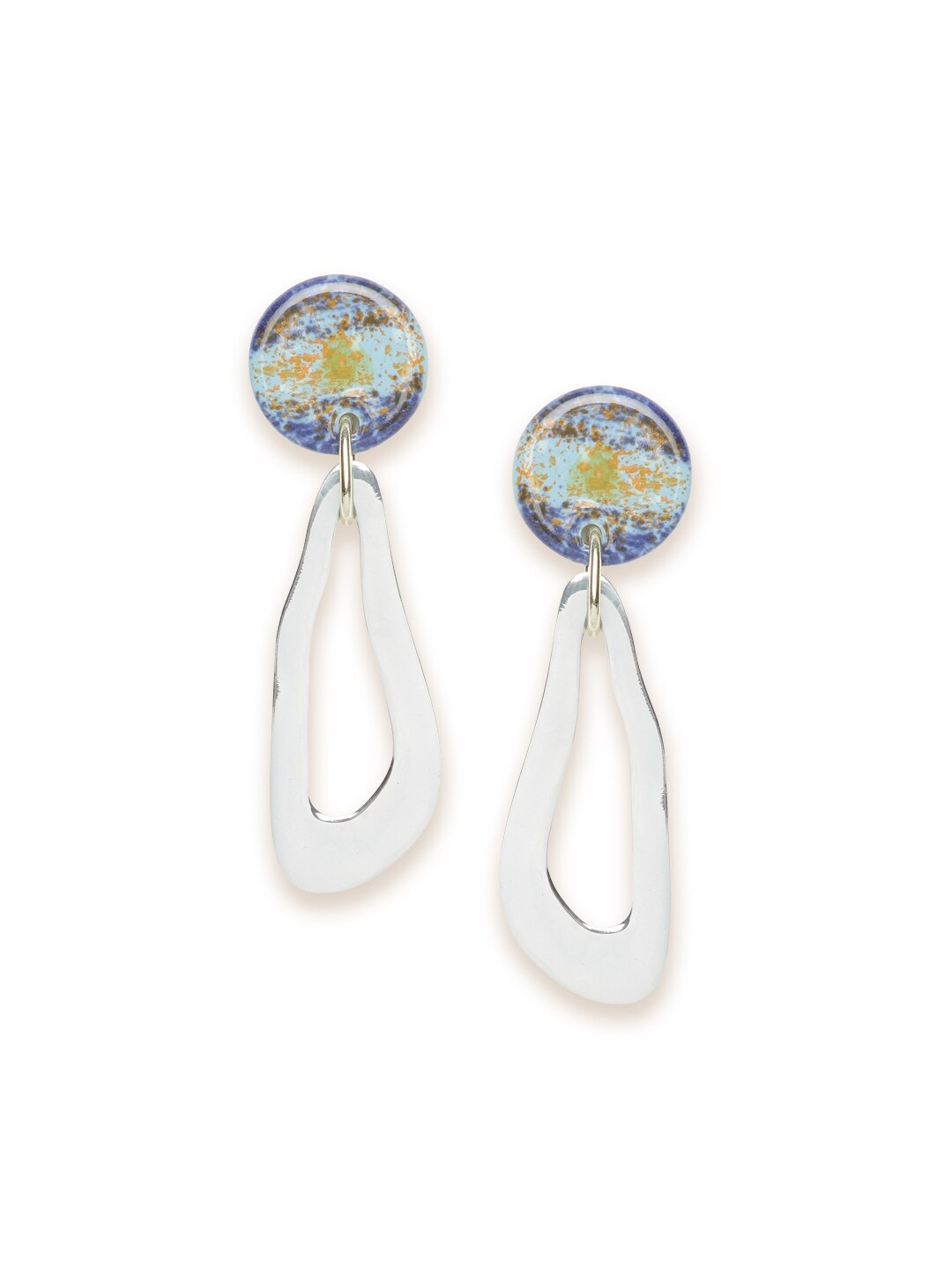 

Fabindia Silver-Toned Contemporary Drop Earrings