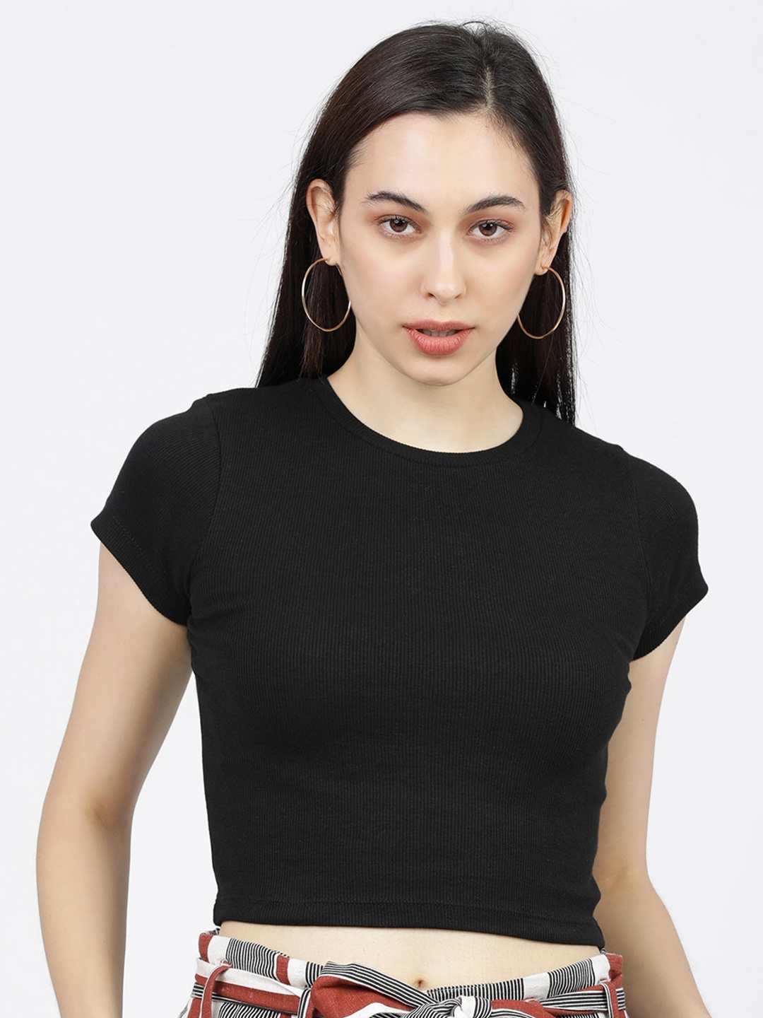 Tokyo Talkies Women Black T-shirt