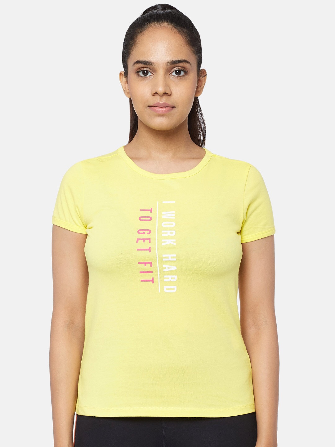 

Ajile by Pantaloons Women Yellow Printed Regular Top