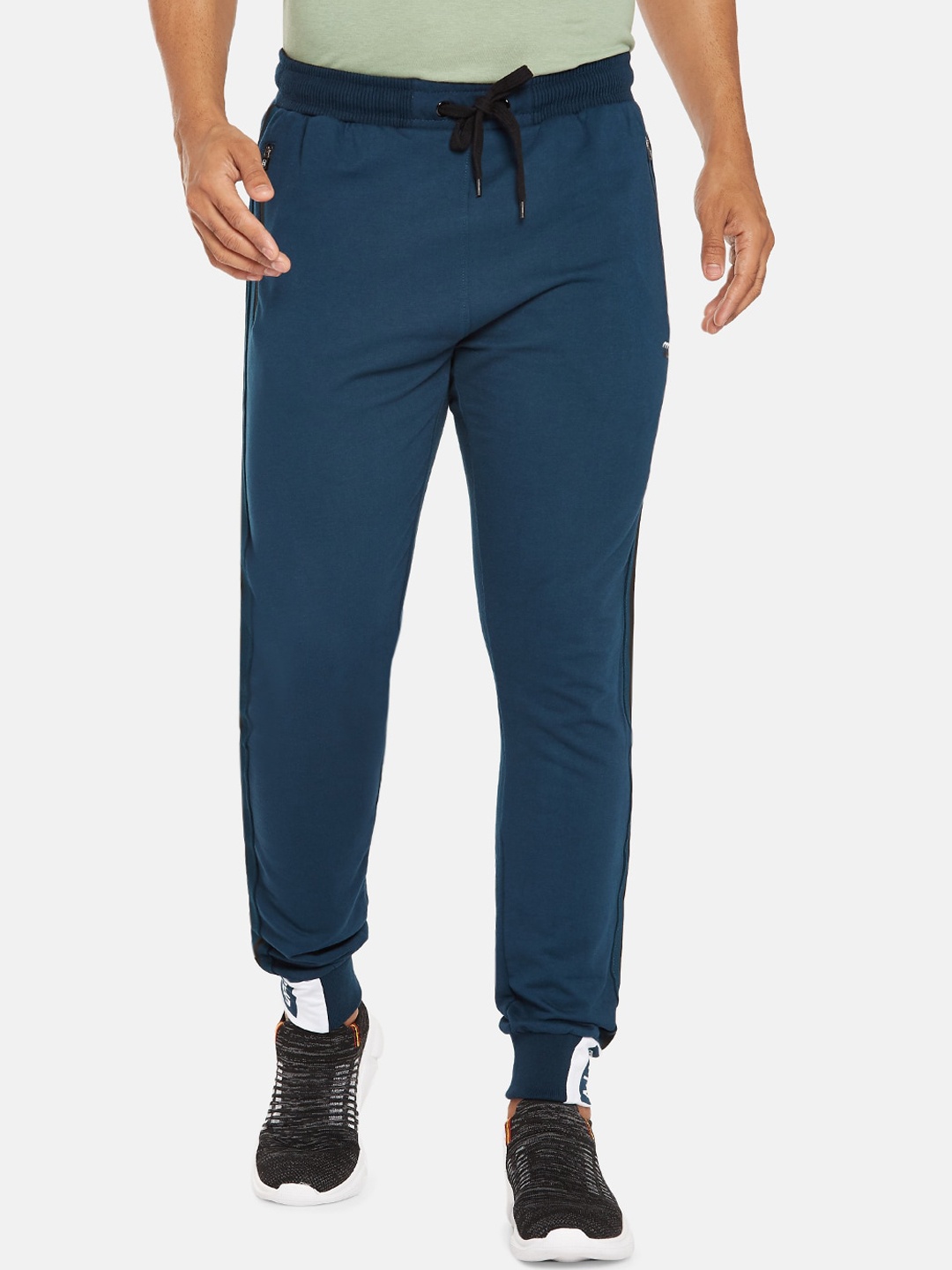 

Ajile by Pantaloons Men Teal Blue Solid Cotton Jogger