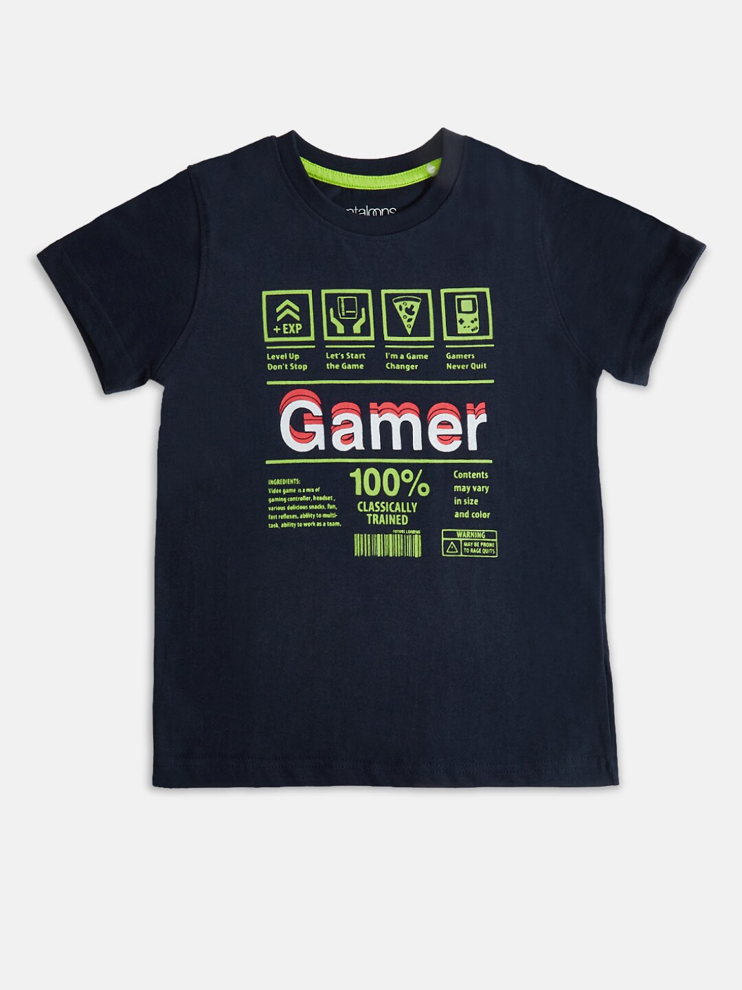 

Pantaloons Junior Boys Navy Blue Printed T-shirt