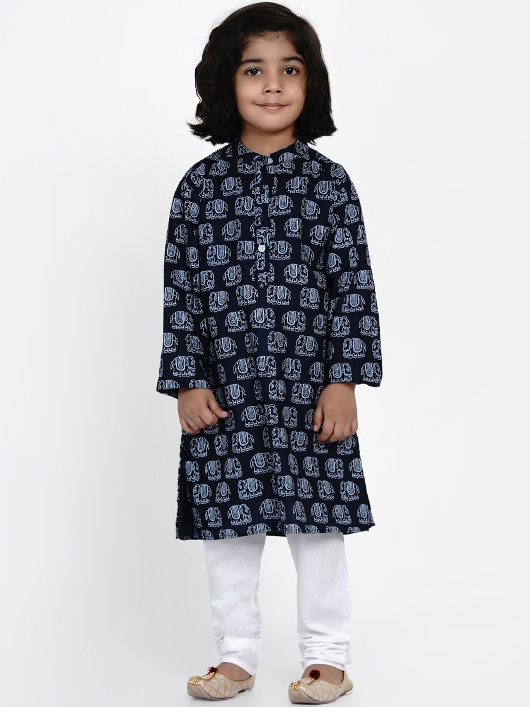 

Bittu By Bhama Boys Blue Ethnic Printed Kurta with Pyjamas