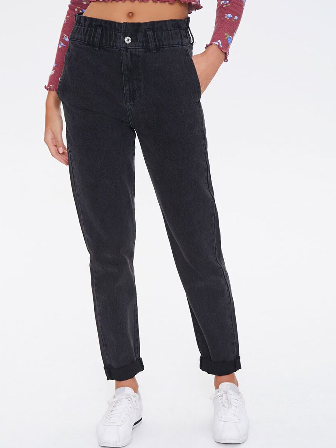 

FOREVER 21 Women Black Regular Jeans
