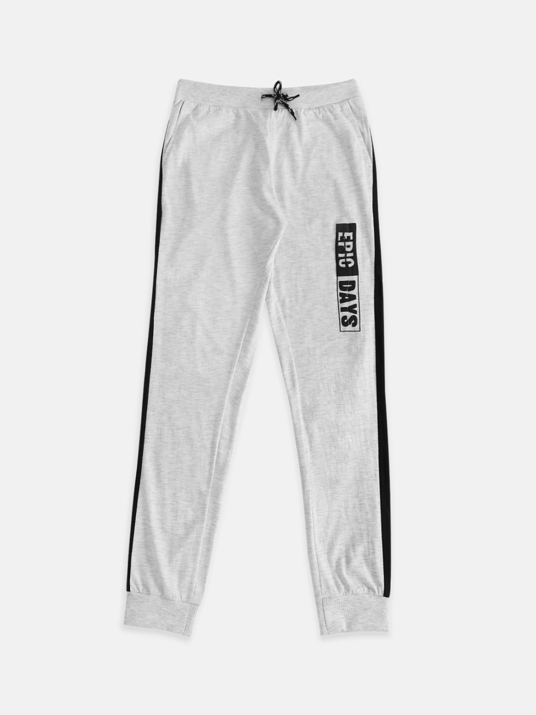 

Pantaloons Junior Boys Grey Melange Solid Pure Cotton Slim-Fit Joggers