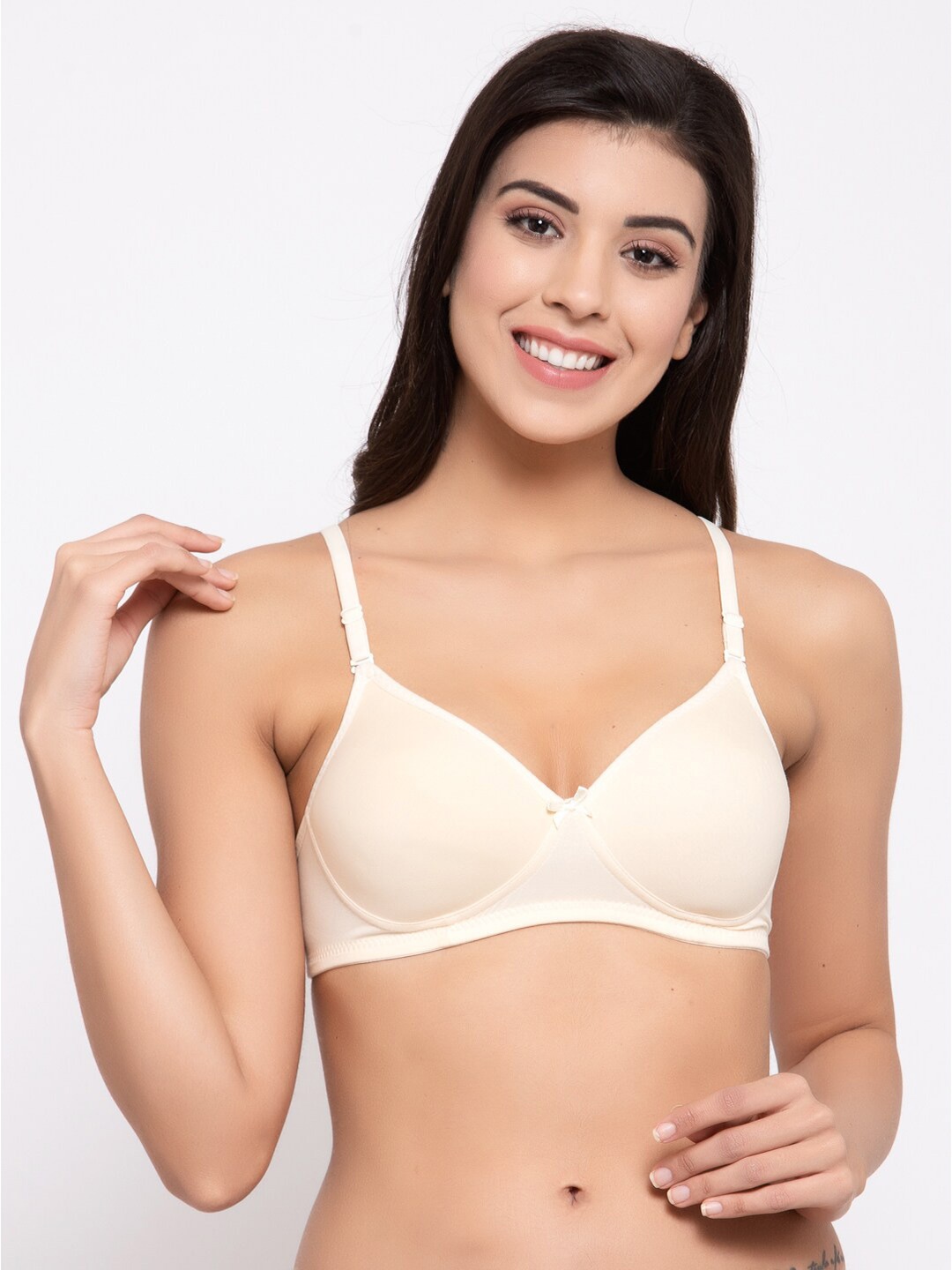 Prag & Co Cream-Coloured Full Coverage Lightly Padded T-shirt Bra AB40230BLS-Light Skin