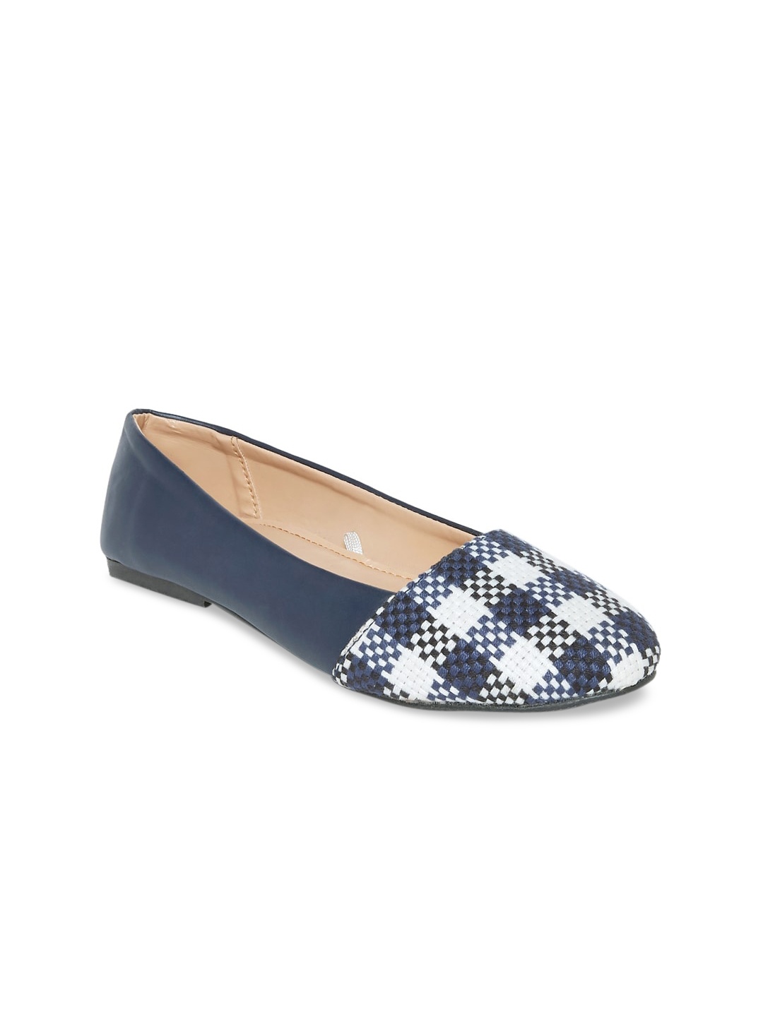 

People Women Navy Blue Textured Ballerinas Flats
