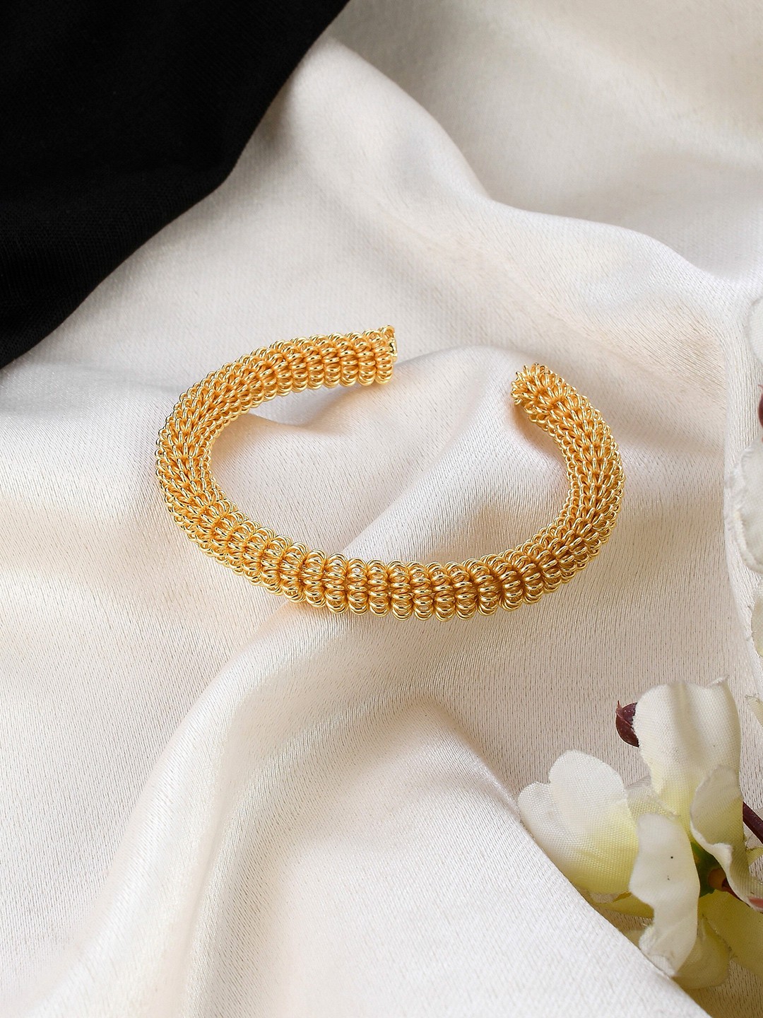 

Silvermerc Designs Women Gold-Toned Brass Handcrafted Gold-Plated Cuff Bracelet