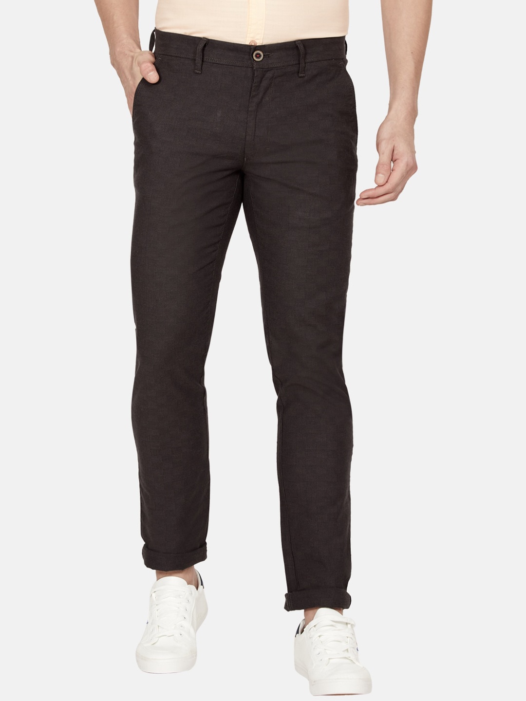 

Oxemberg Men Black Slim Fit Casual Trousers