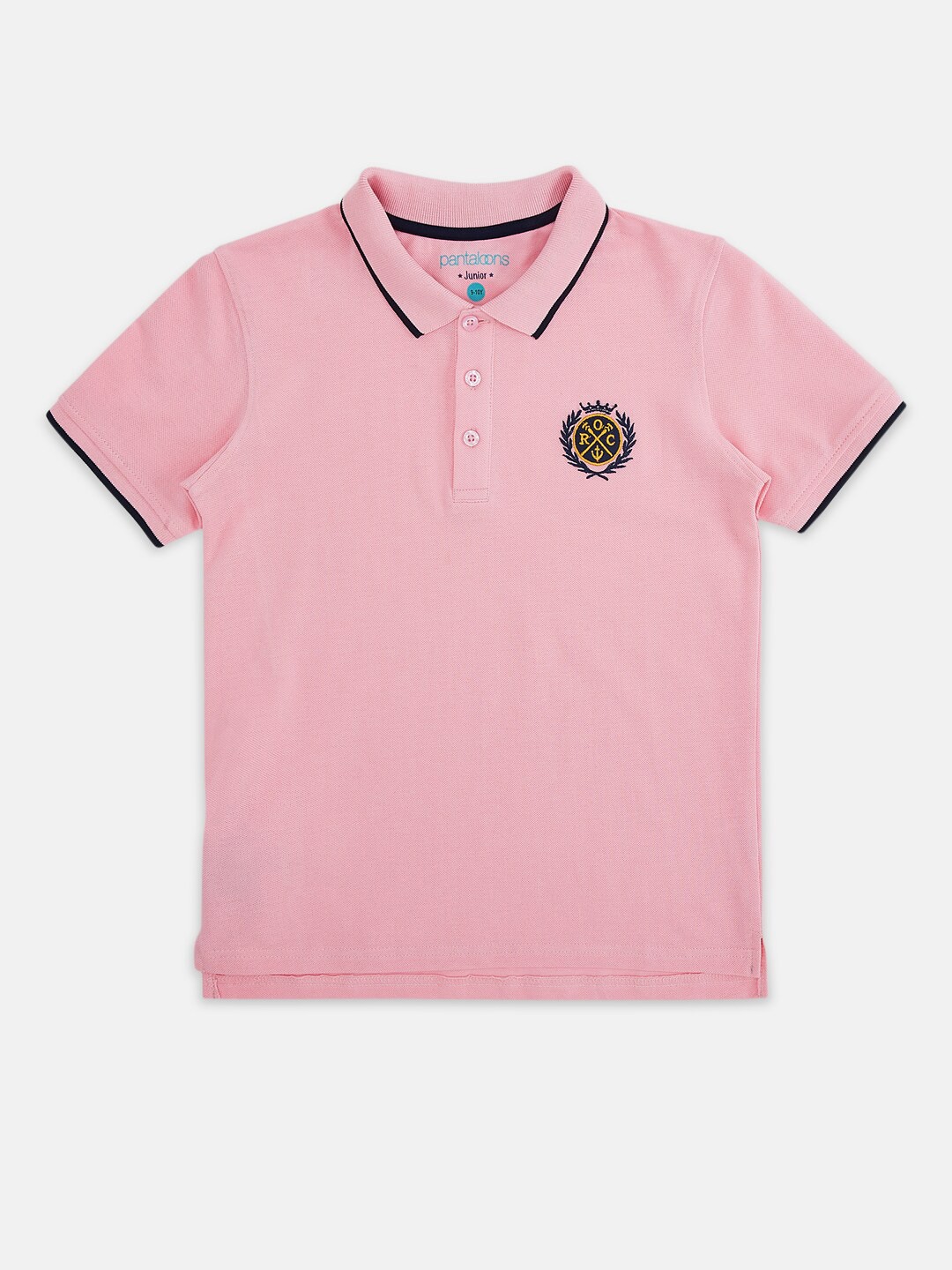 

Pantaloons Junior Boys Pink Solid Applique T-shirt
