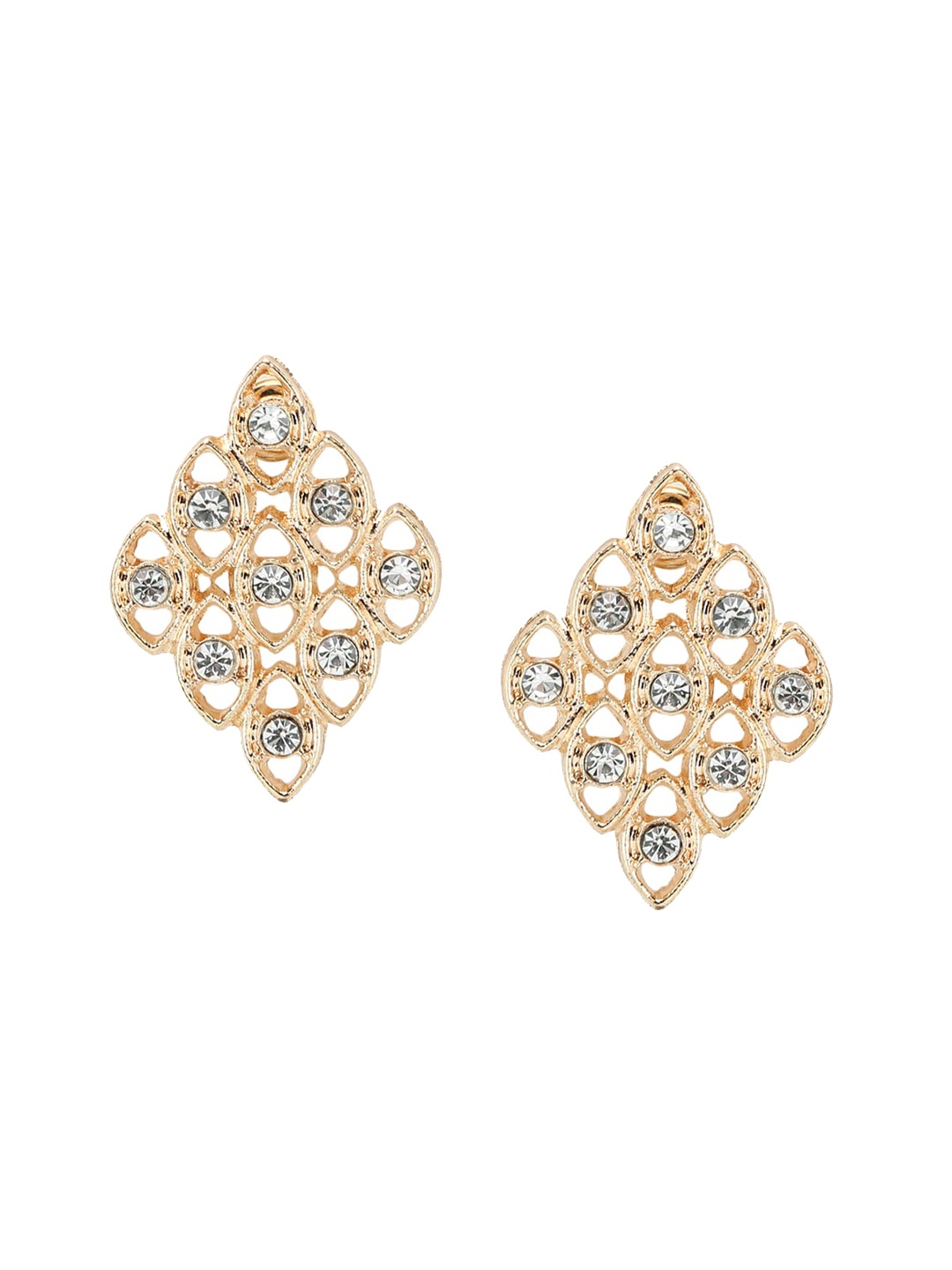 

Kazo Gold-Toned Diamond Shaped Studs Earrings