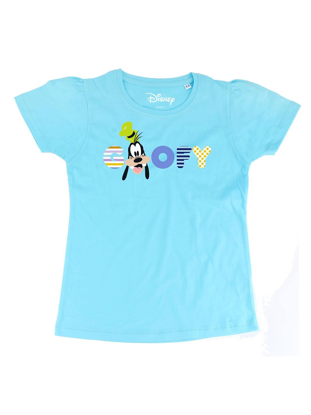 

Disney by Wear Your Mind Girls Blue Mickey Mouse and Typography Printed Regular Top
