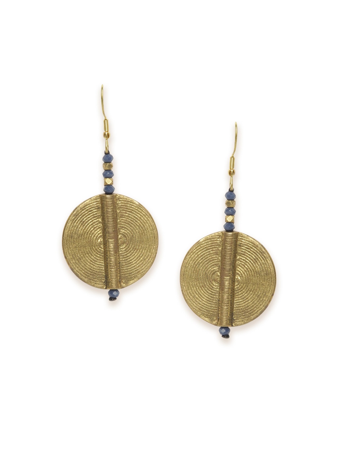 

Fabindia Gold-Toned Circular Drop Earrings