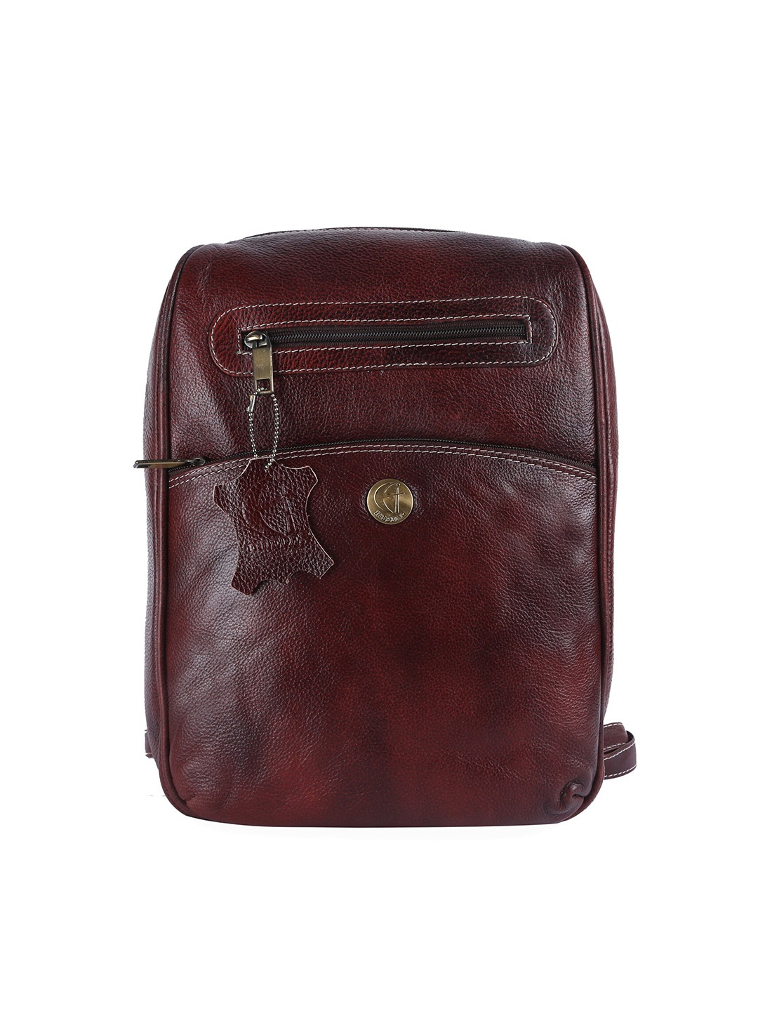 

HiLEDER Unisex Pure Premium Ndm Leather Spacious Formal Laptop Backpack, Brown
