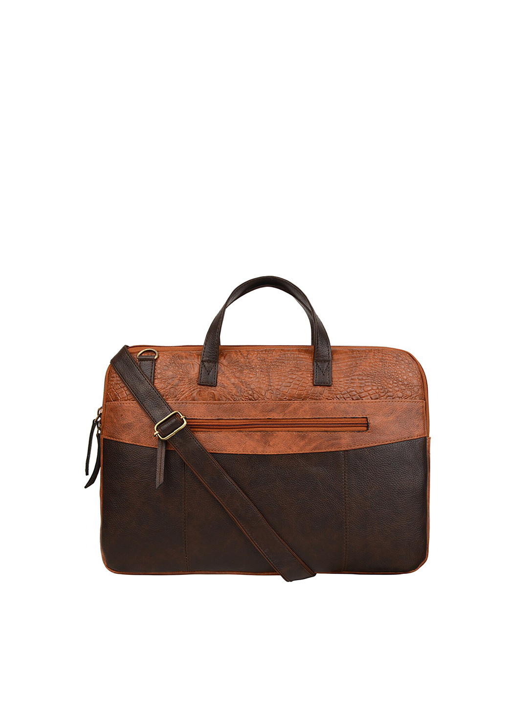 

Vivinkaa Unisex Tan Colourblocked Laptop Bag