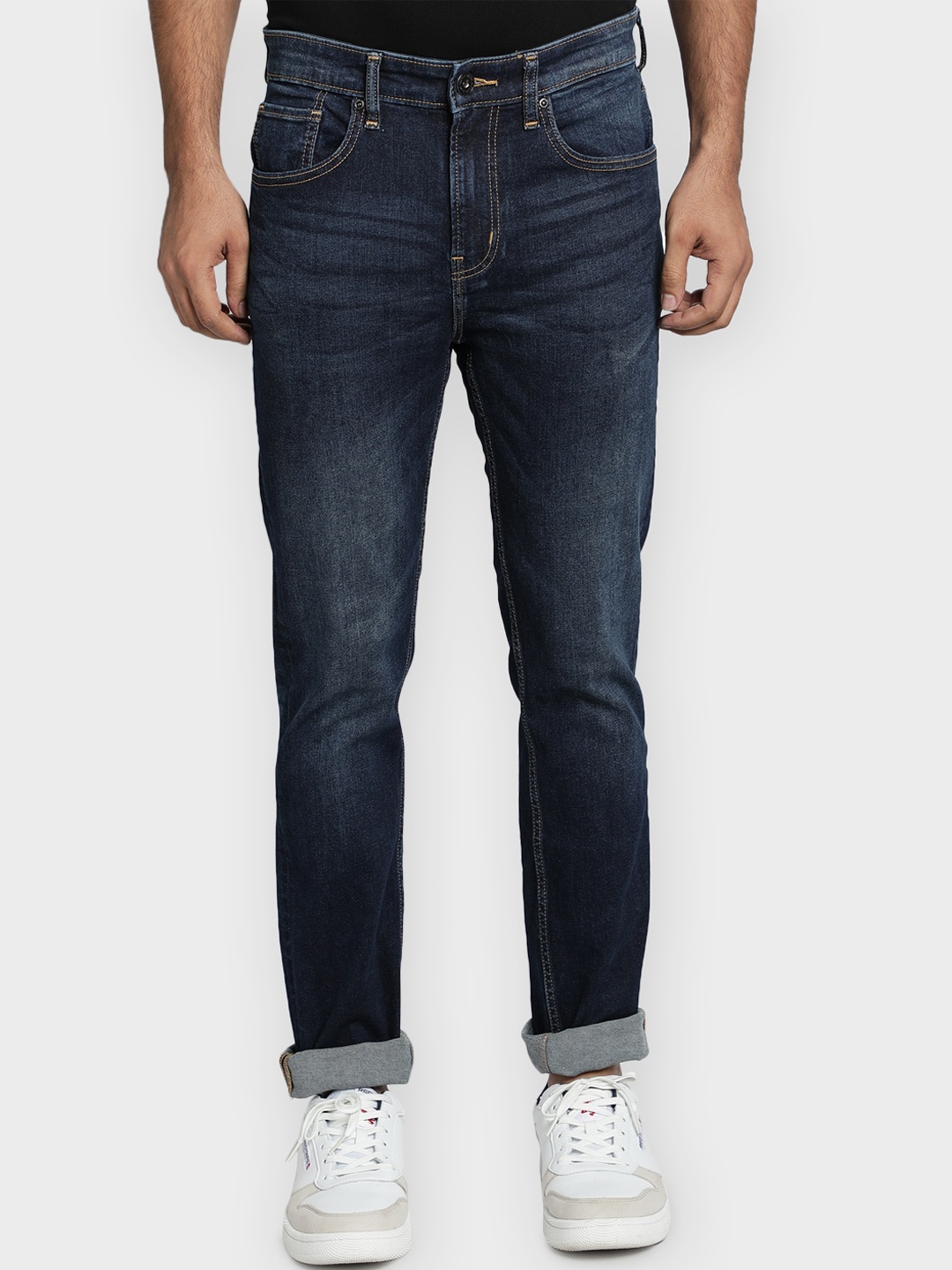 Red Tape Men Skinny Fit Stretchable Jeans, Blue