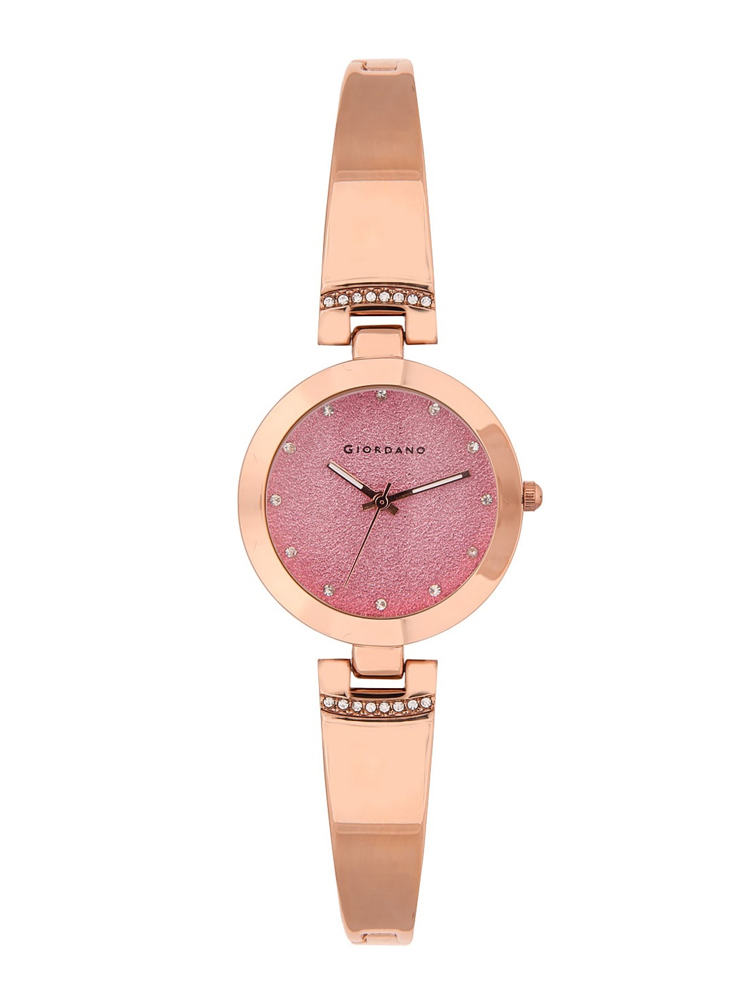GIORDANO Women Rose Gold Toned Fold Over Watch