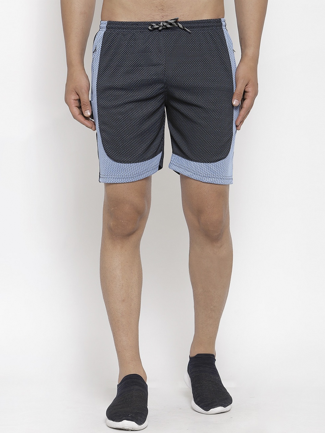 KLOTTHE Men Blue Mid-Rise Sports Shorts