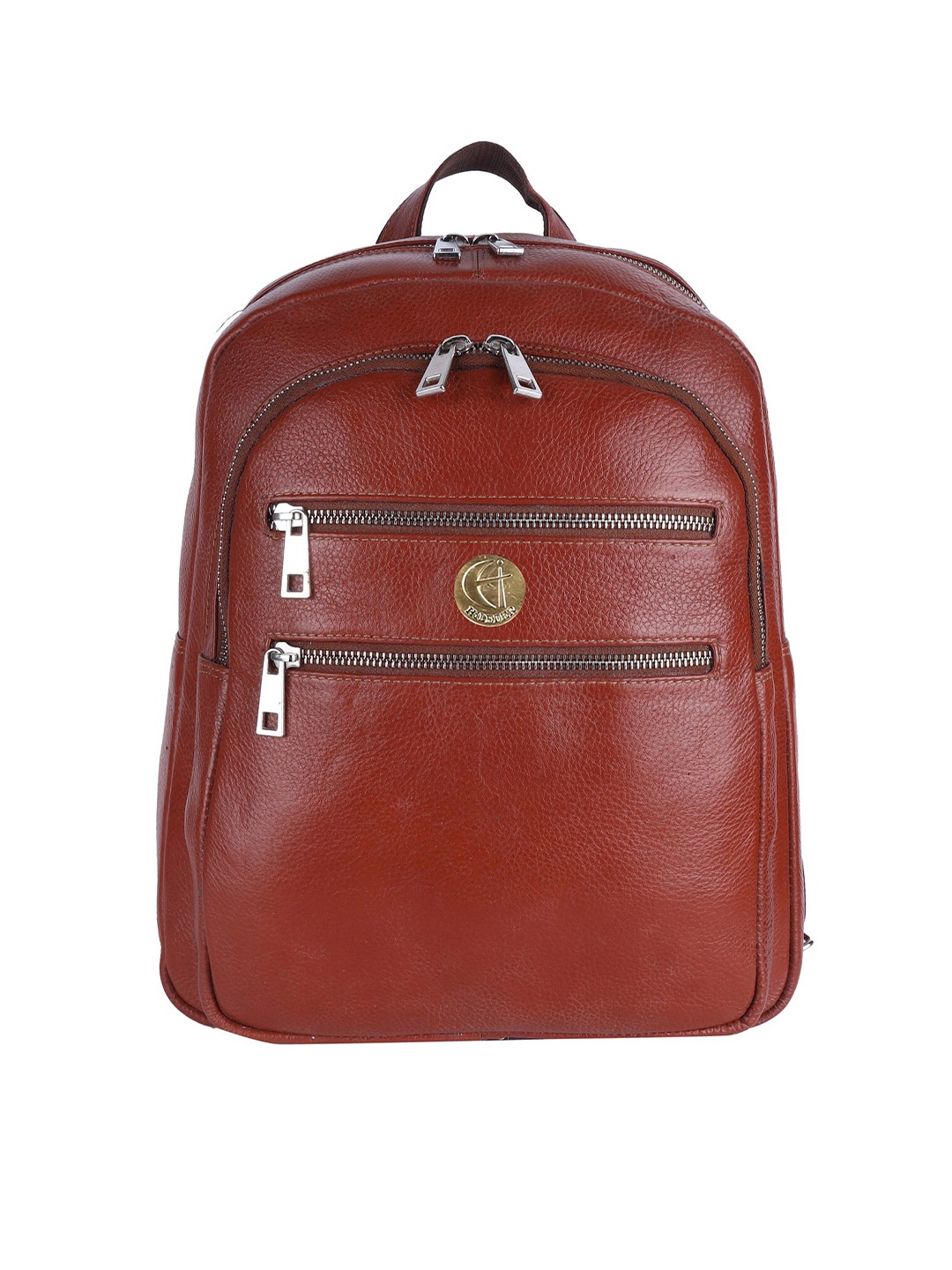 HiLEDER Unisex Pure Premium Ndm Leather Spacious Formal Laptop Backpack, Tan