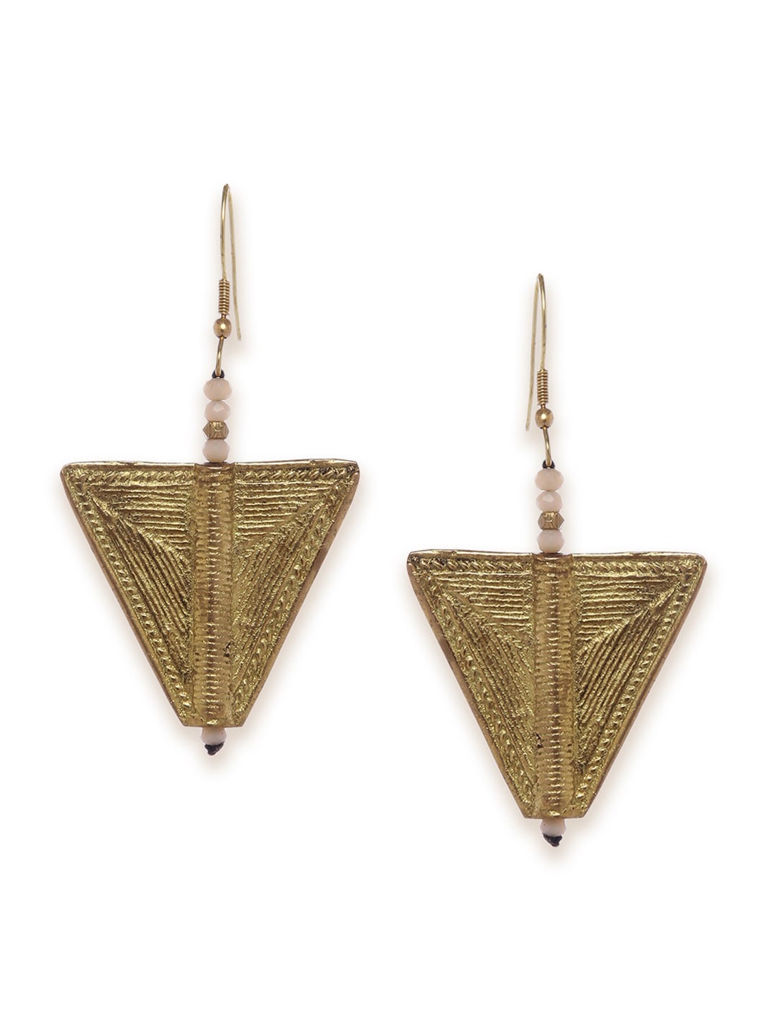 

Fabindia Gold-Toned Triangular Shaped Drop Earrings