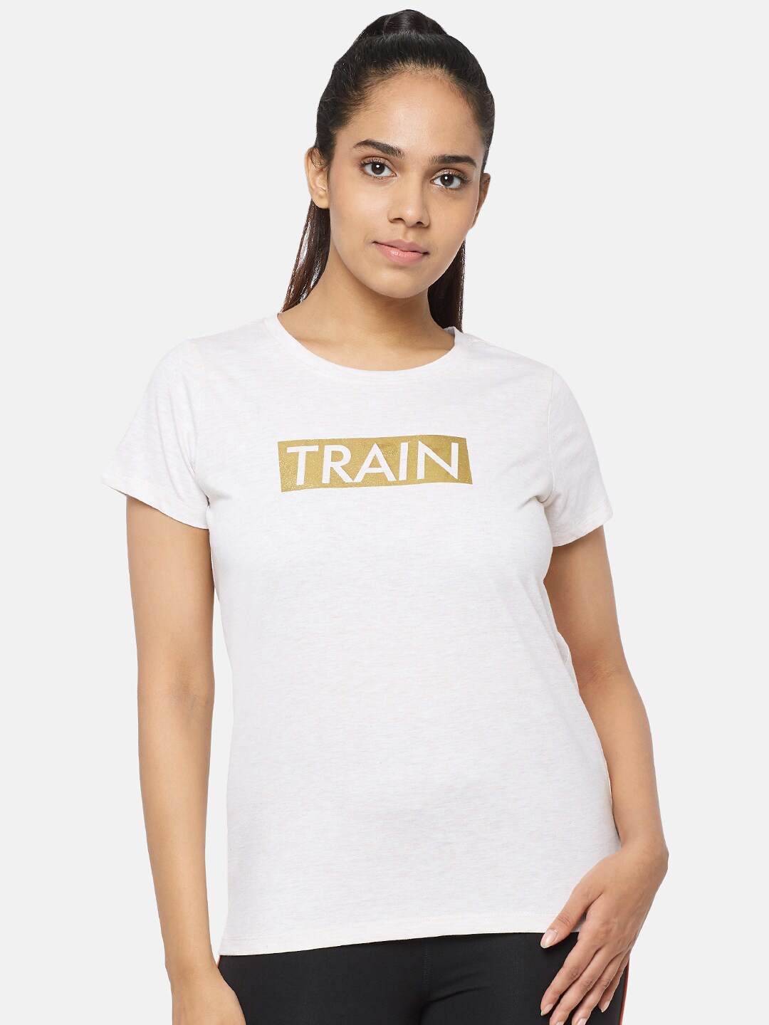 

Ajile by Pantaloons Cream-Coloured Regular Top